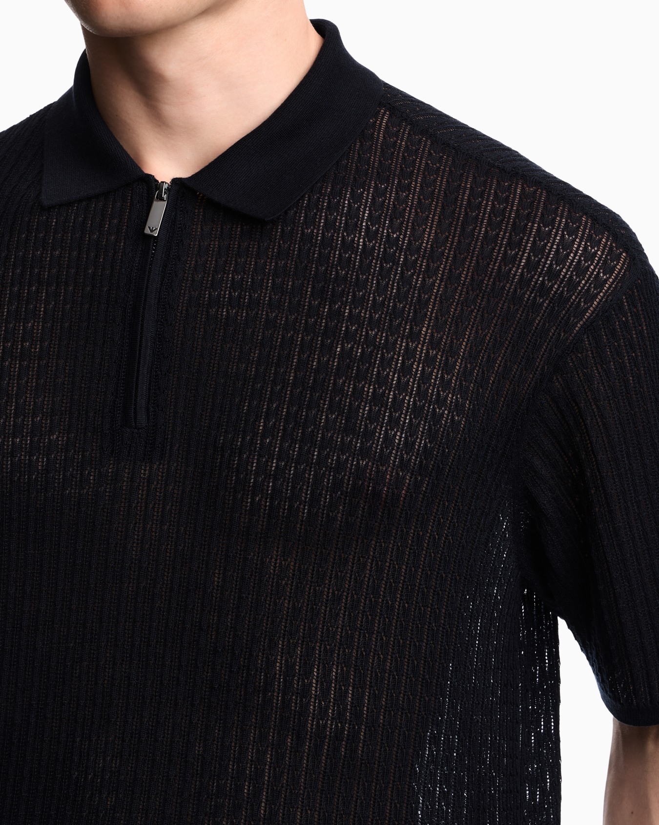 Pointelle pullover in lyocell with virgin wool and silk Slide 6