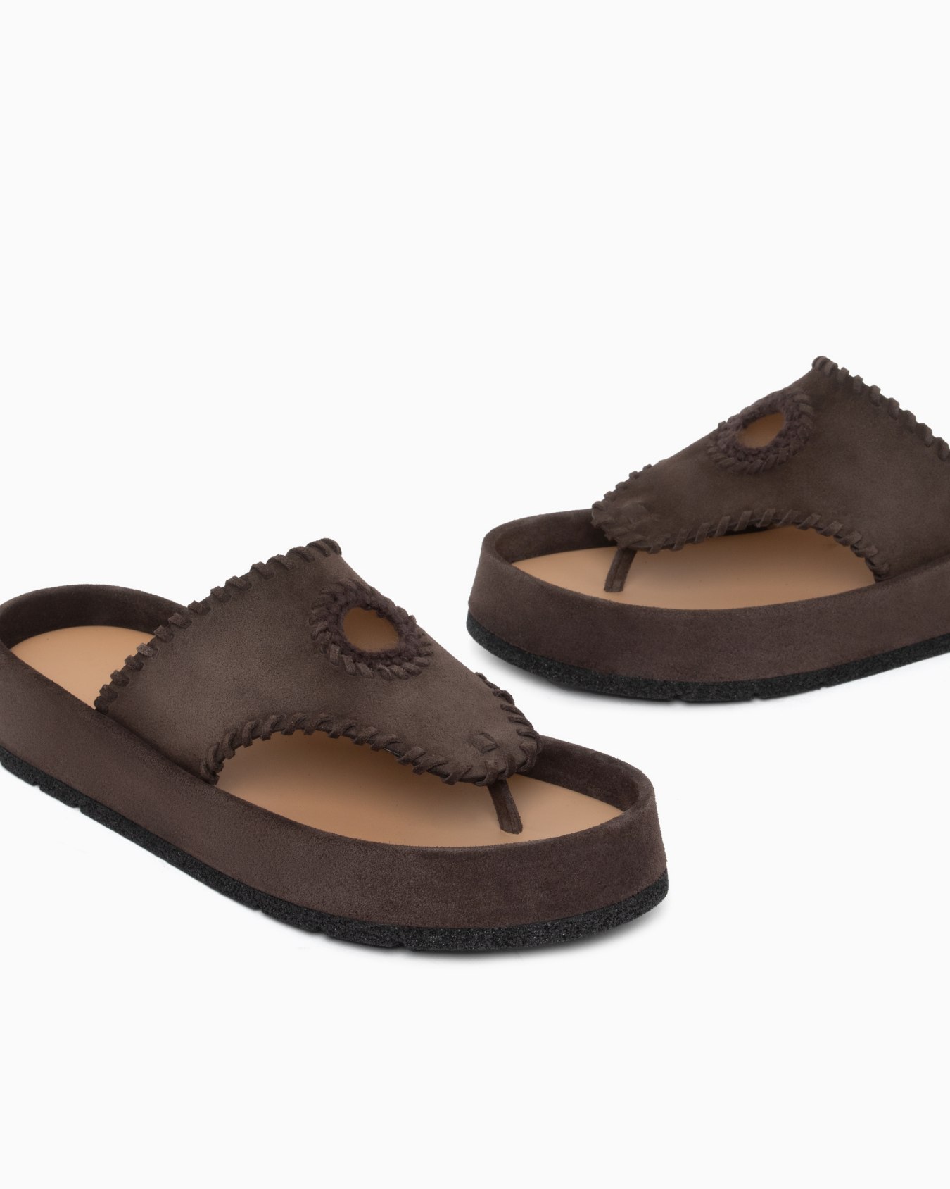 Velour suede flip-flop sandals Slide 4