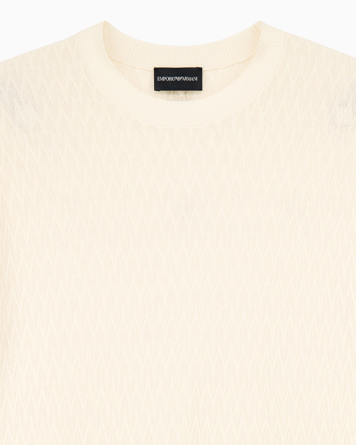 Cotton pullover in chevron jacquard with a regular fit Slide 2