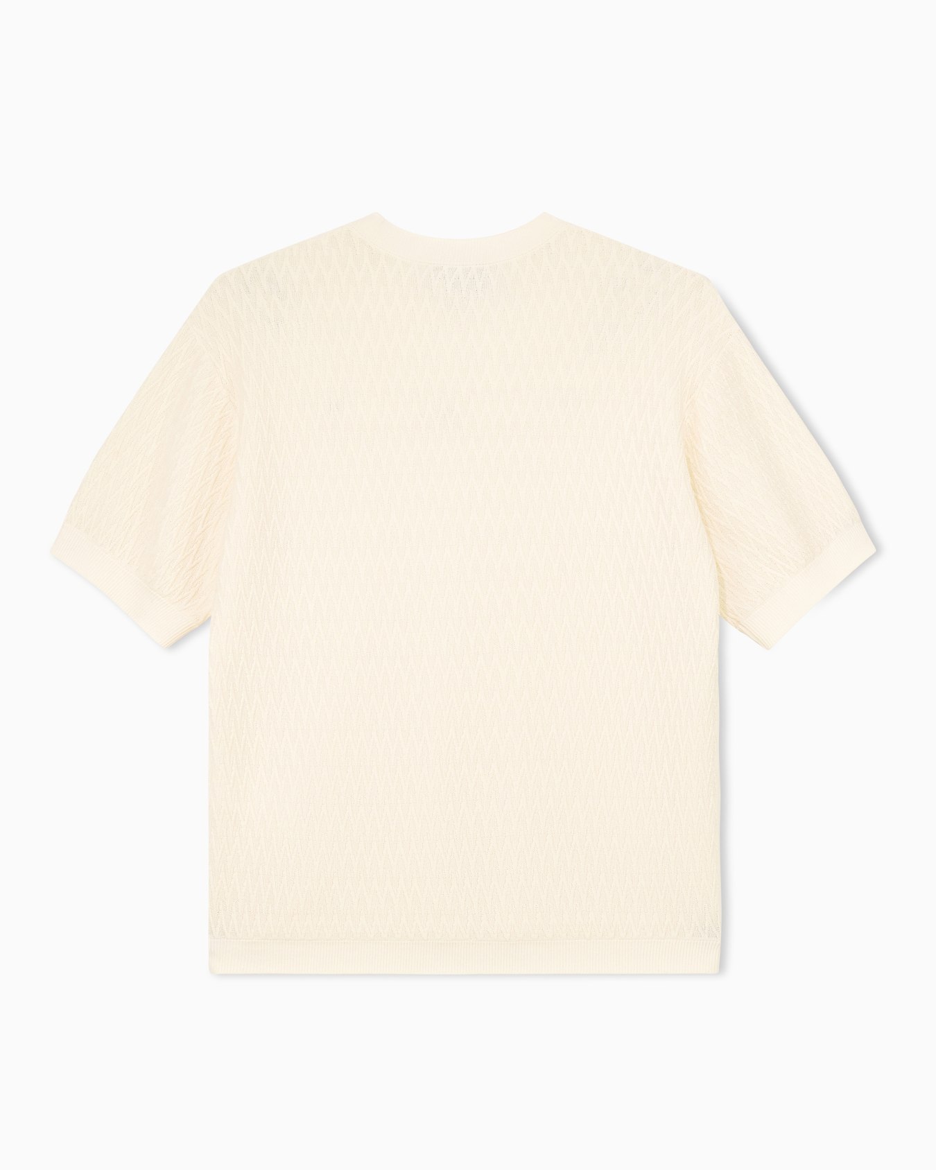 Cotton pullover in chevron jacquard with a regular fit Slide 1