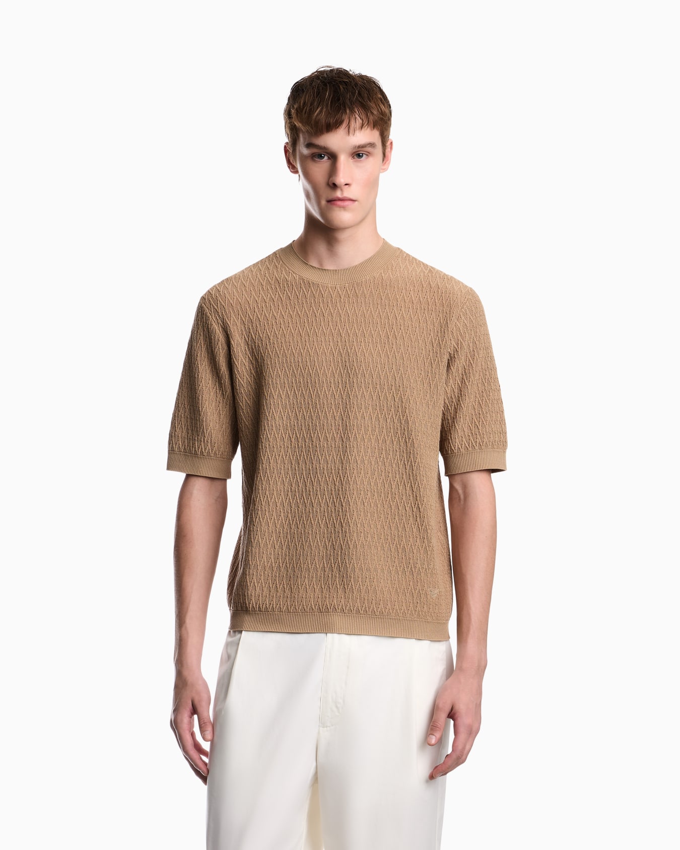Chevron jacquard knit sweater Slide 3