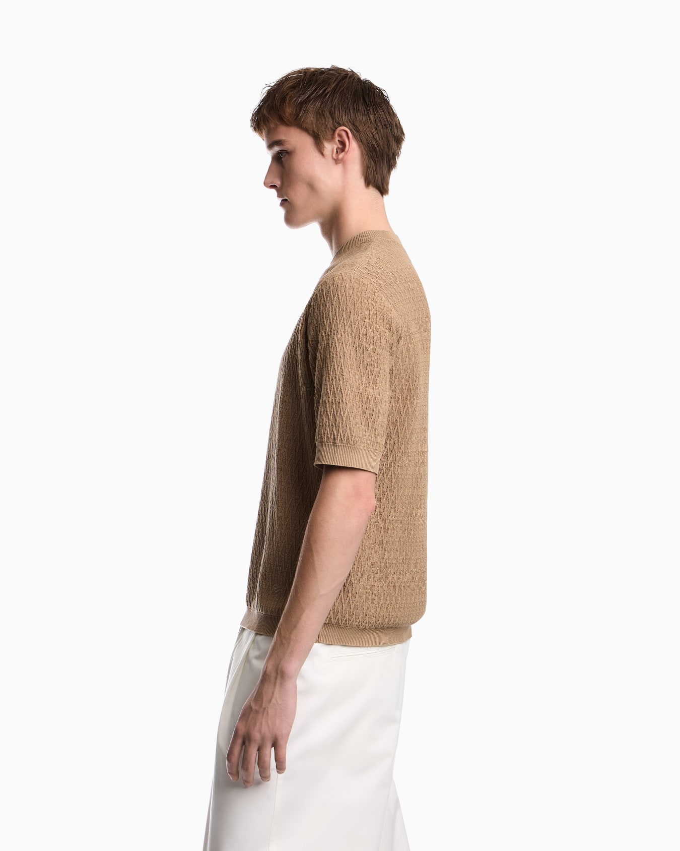 Chevron jacquard knit sweater Slide 7