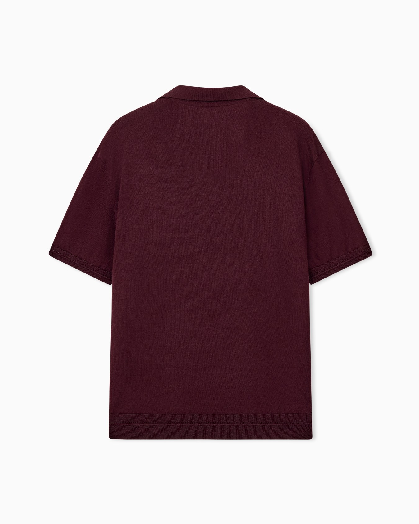 Polo shirt in virgin wool and silk knit with short sleeves Slide 1