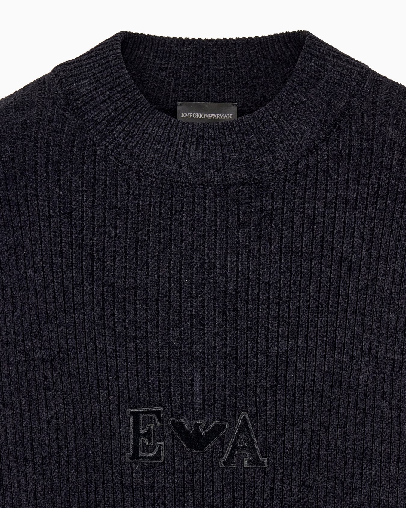 Ribbed chenille sweater with Signature Capsule logo Slide 2