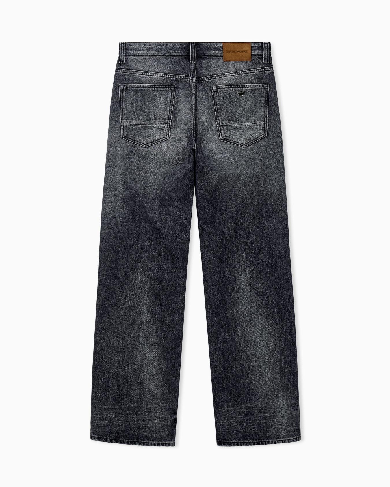 Pantalon 5 poches usé en denim de coton et élasthanne Diapositive 2