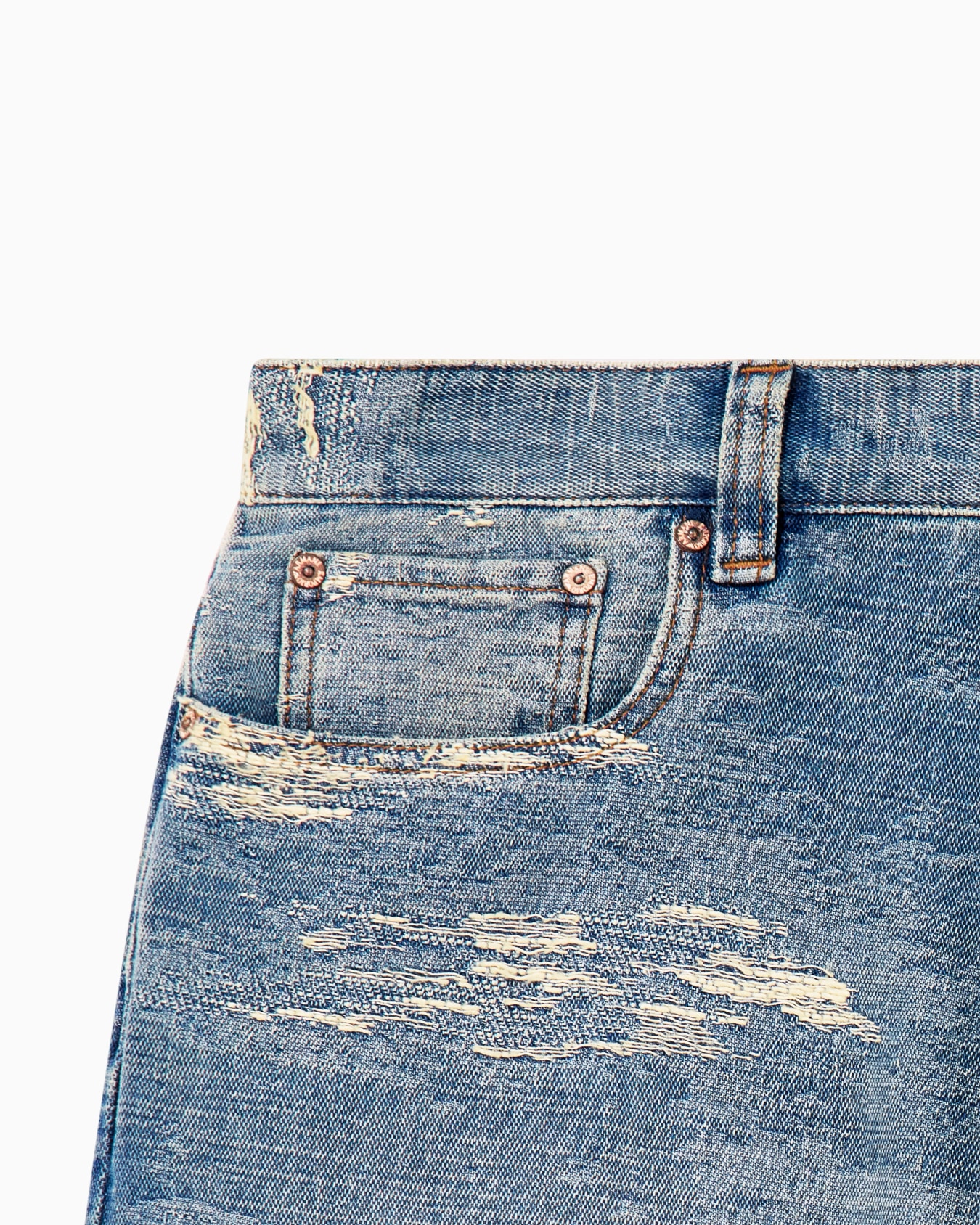 5-pocket pants denim with a distressed stone washed effect Slide 3