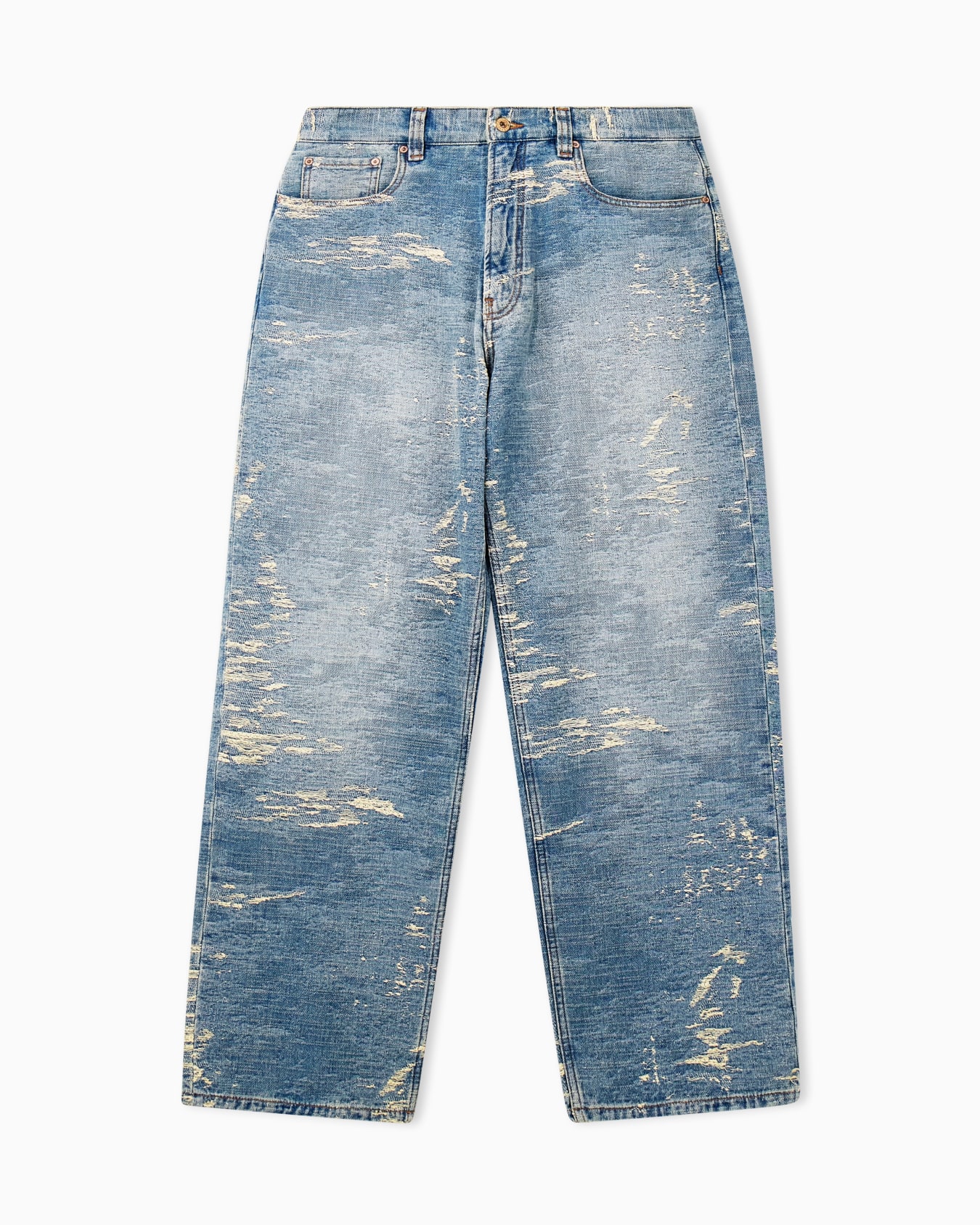 5-pocket pants denim with a distressed stone washed effect Slide 0