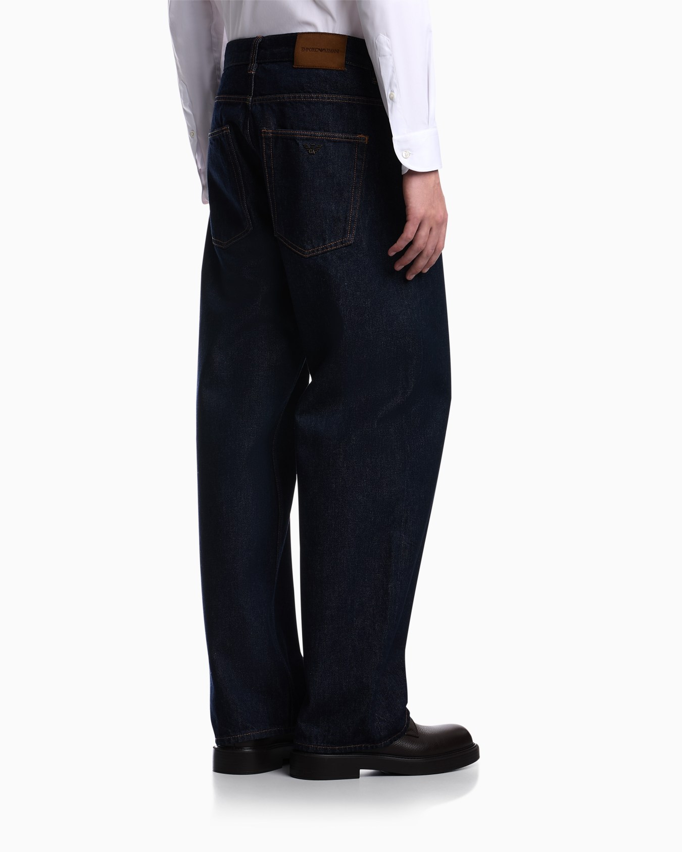 Straight-leg cotton denim jeans with a five-pocket design Slide 5