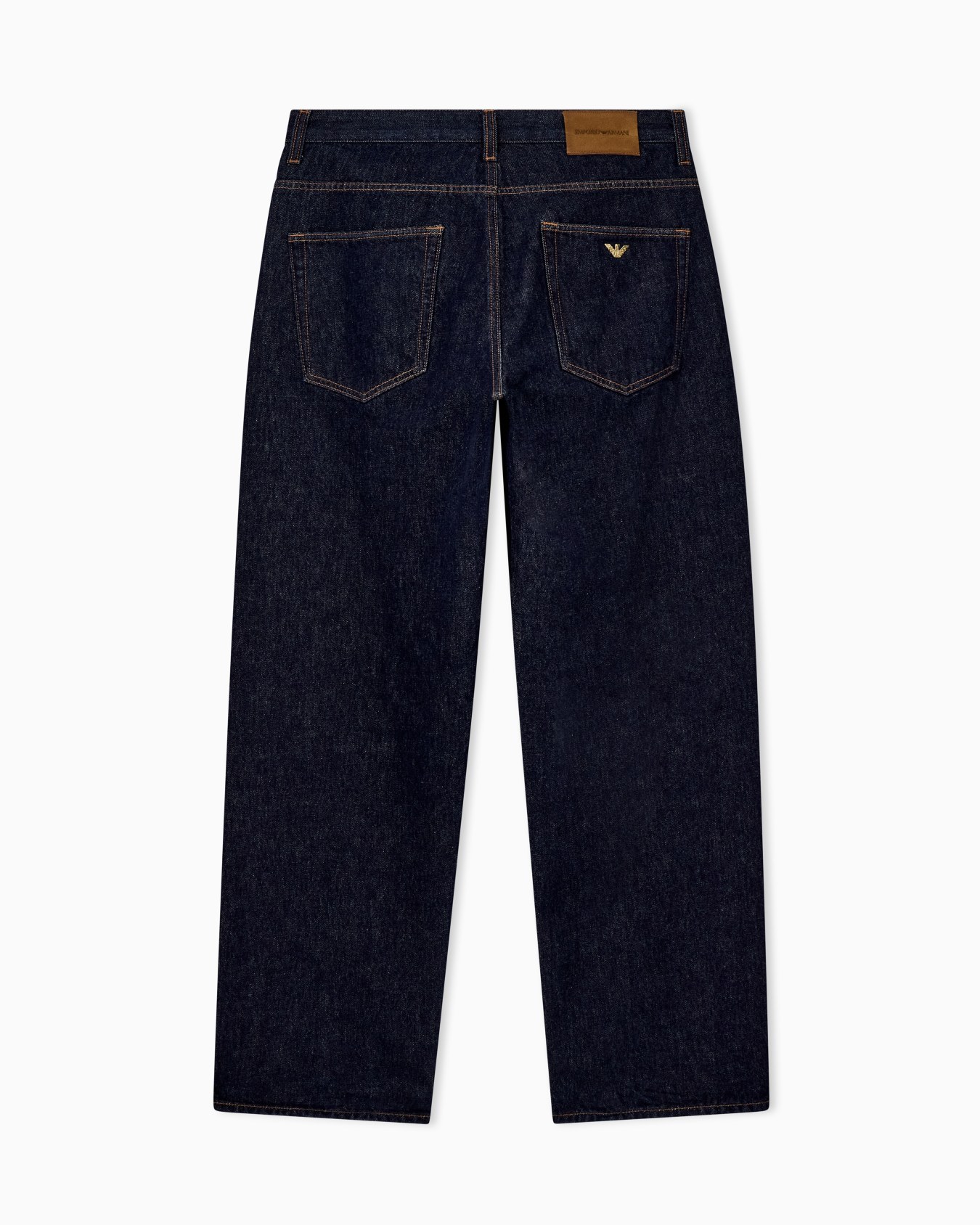 Straight-leg cotton denim jeans with a five-pocket design Slide 1