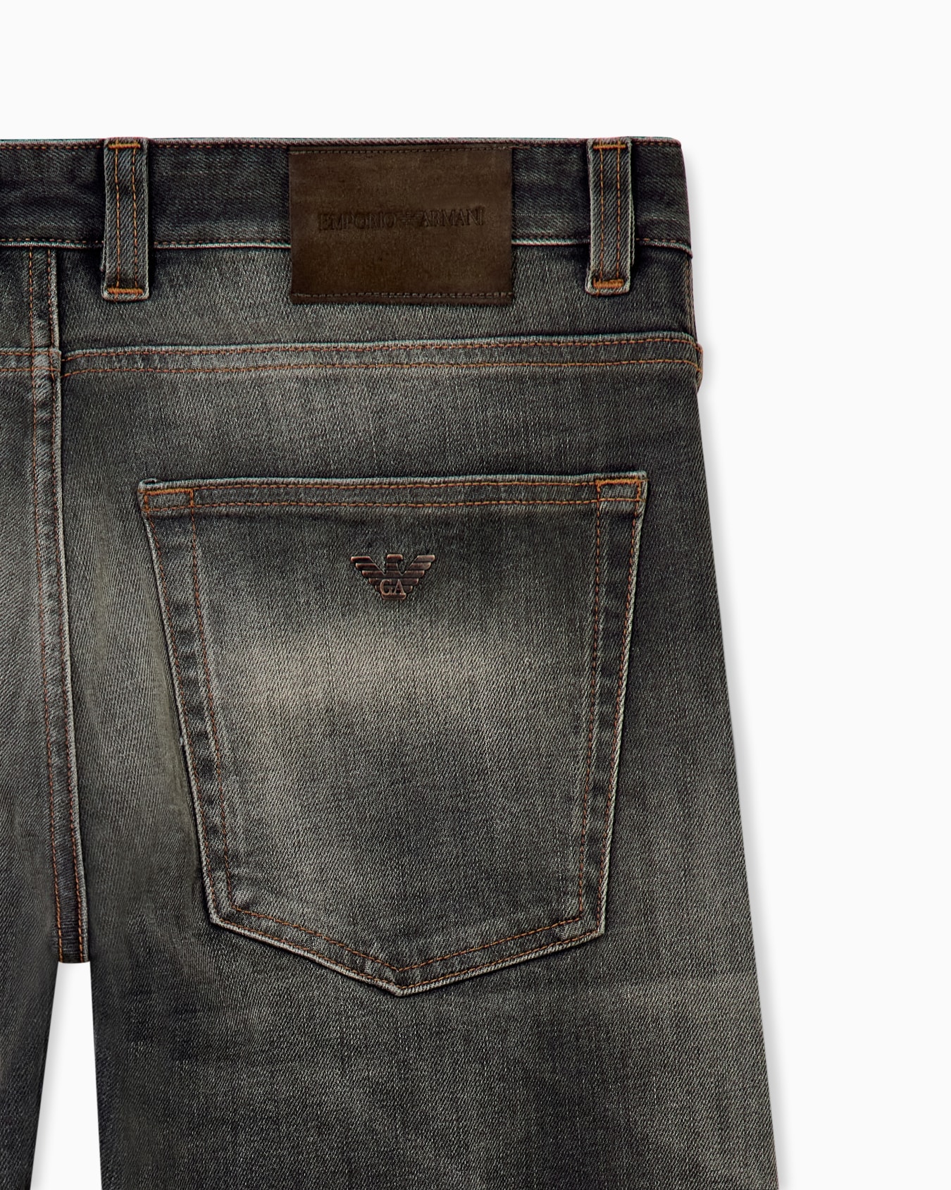 Straight-leg five-pocket denim jeans with a faded effect Slide 2