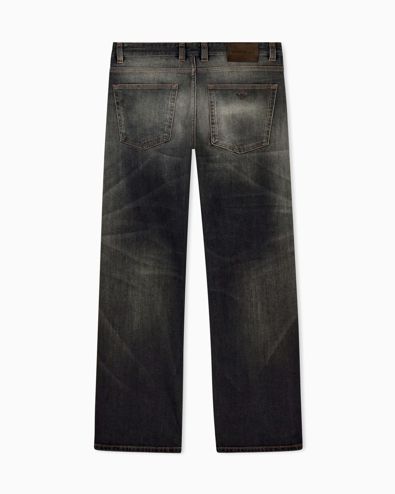 Straight-leg five-pocket denim jeans with a faded effect Slide 1