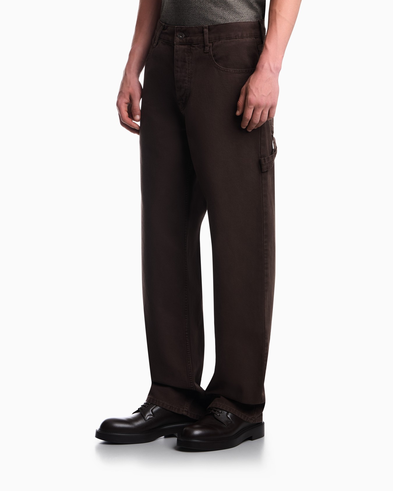 Oversized cotton workwear trousers with utility pockets Slide 3