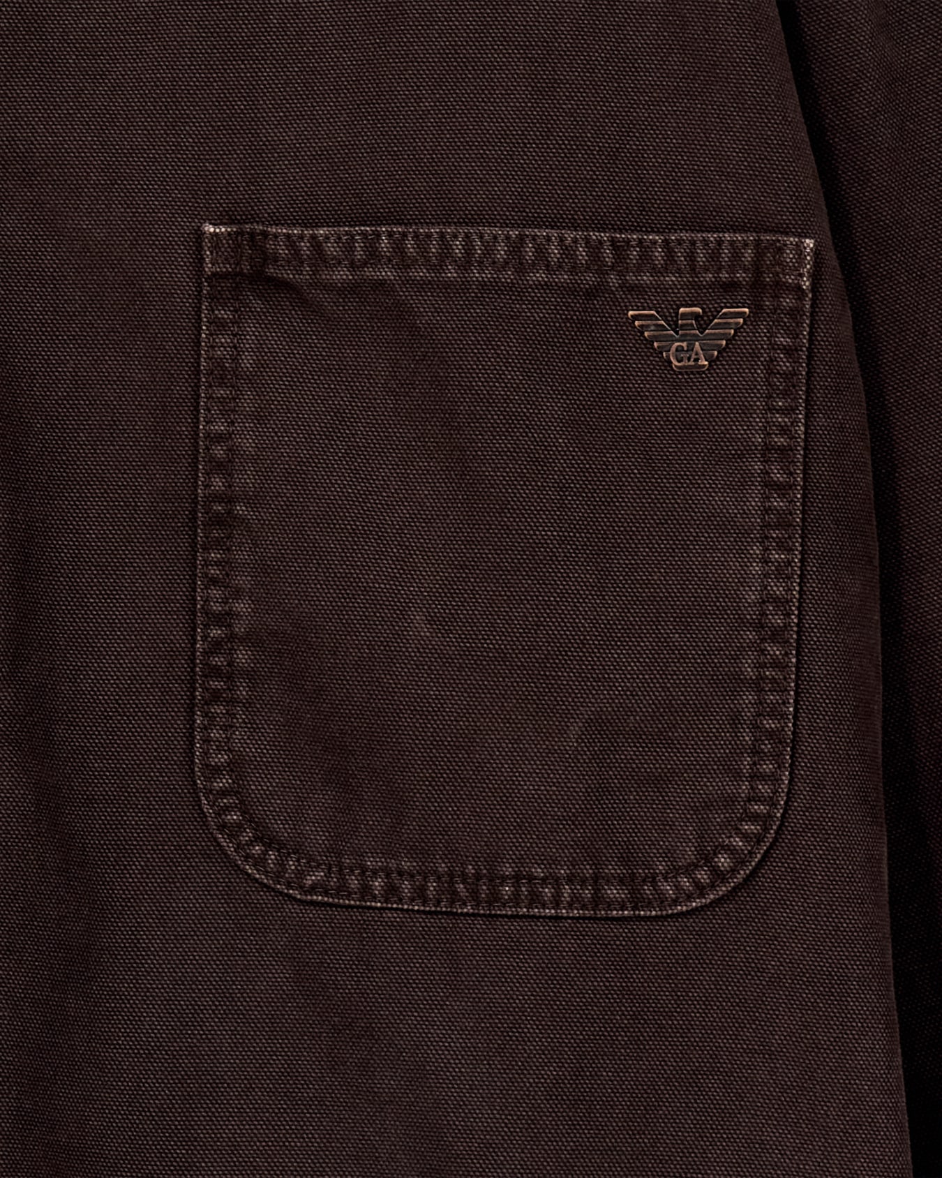 Cotton caban coat with a corduroy collar and patch pockets Slide 2