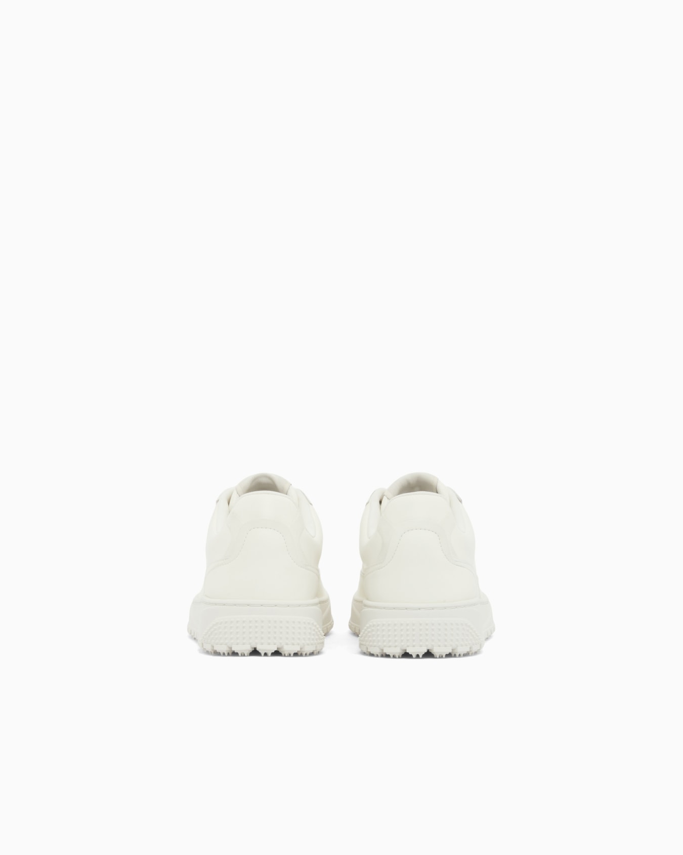 Smooth leather lace-up sneakers with a textured rubber sole Slide 3