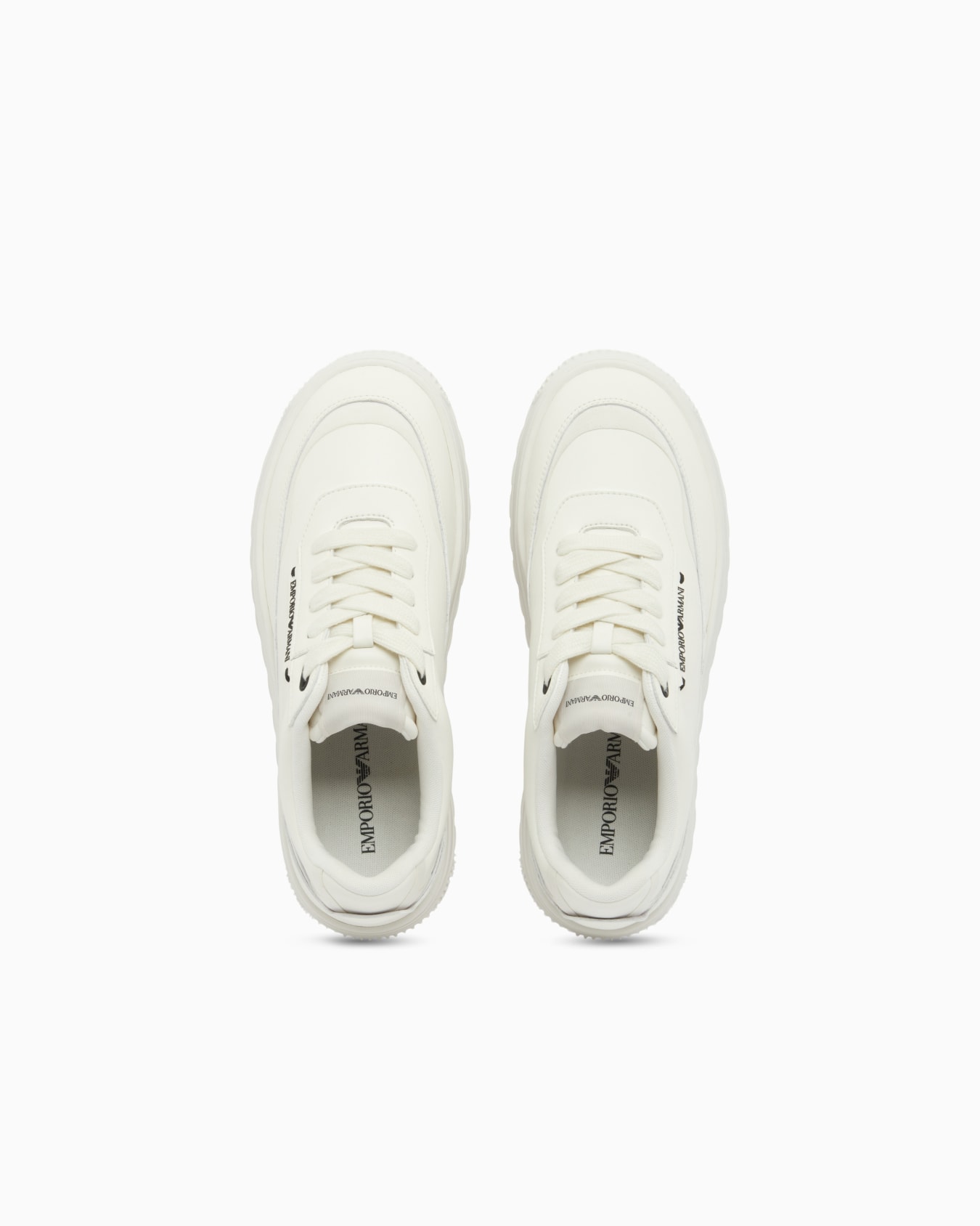 Smooth leather lace-up sneakers with a textured rubber sole Slide 2