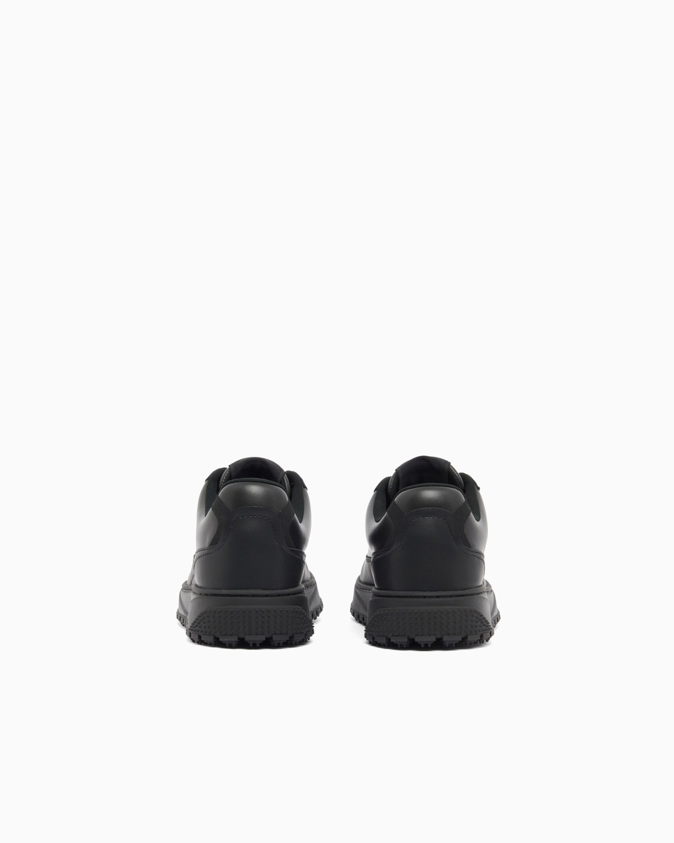 Smooth leather lace-up sneakers with a textured rubber sole Slide 3