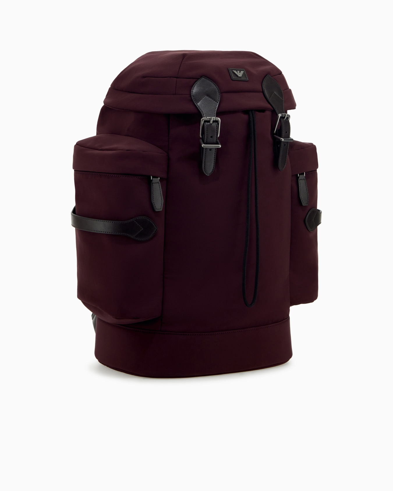 Backpack with side pockets and a top flap with metal buckles Slide 1