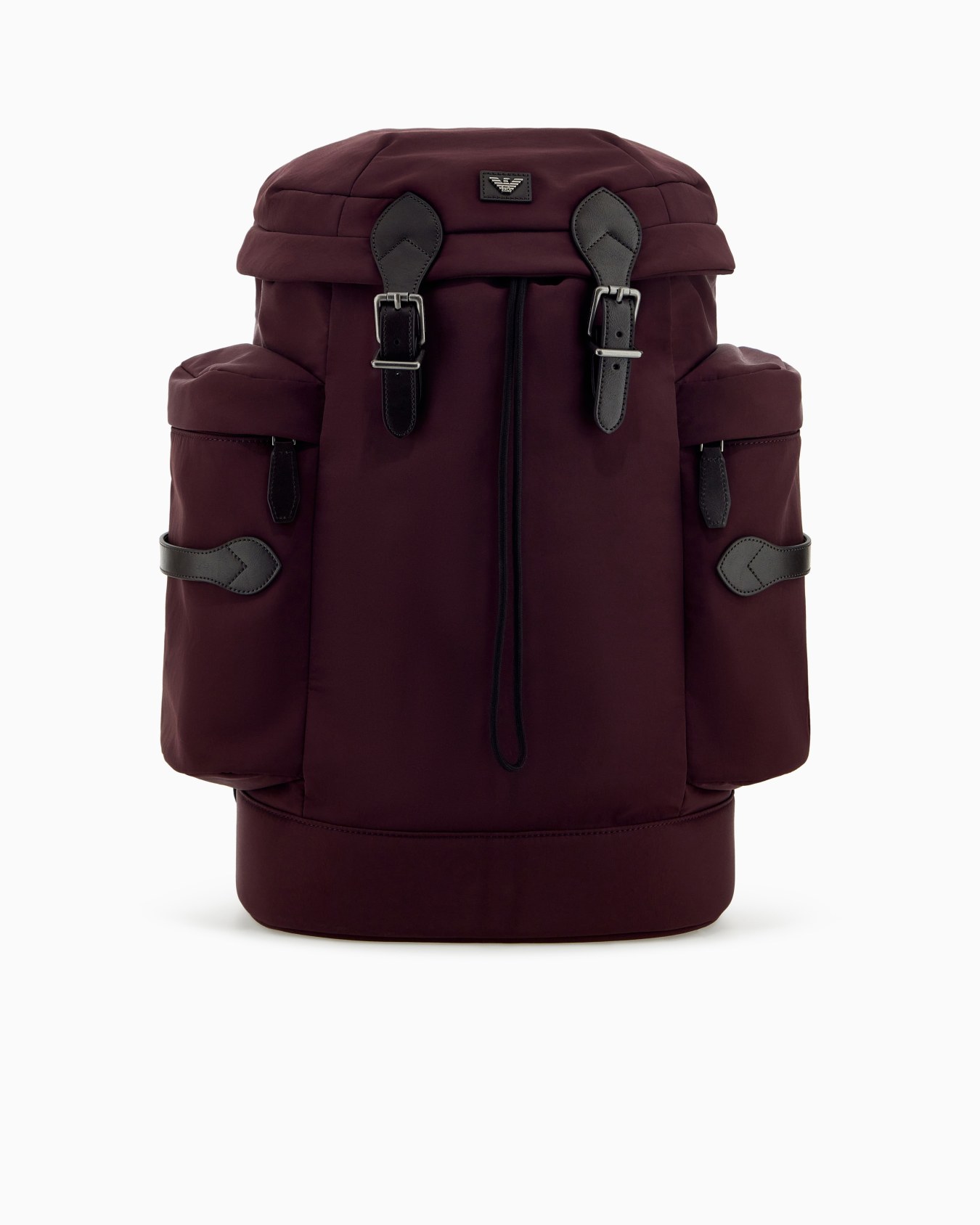 Backpack with side pockets and a top flap with metal buckles Slide 0