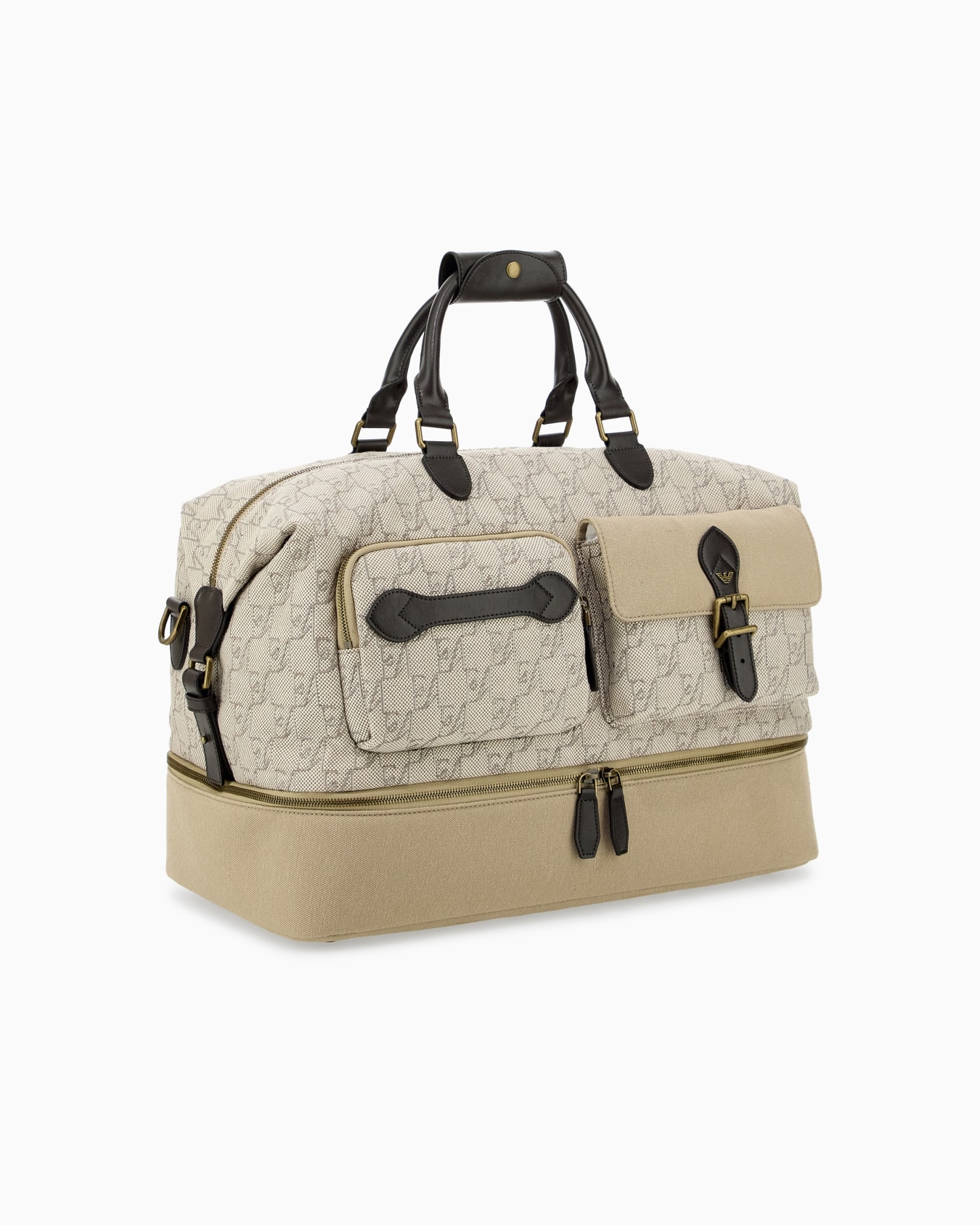 Holdall with monogram front pockets and bottom compartment Slide 1