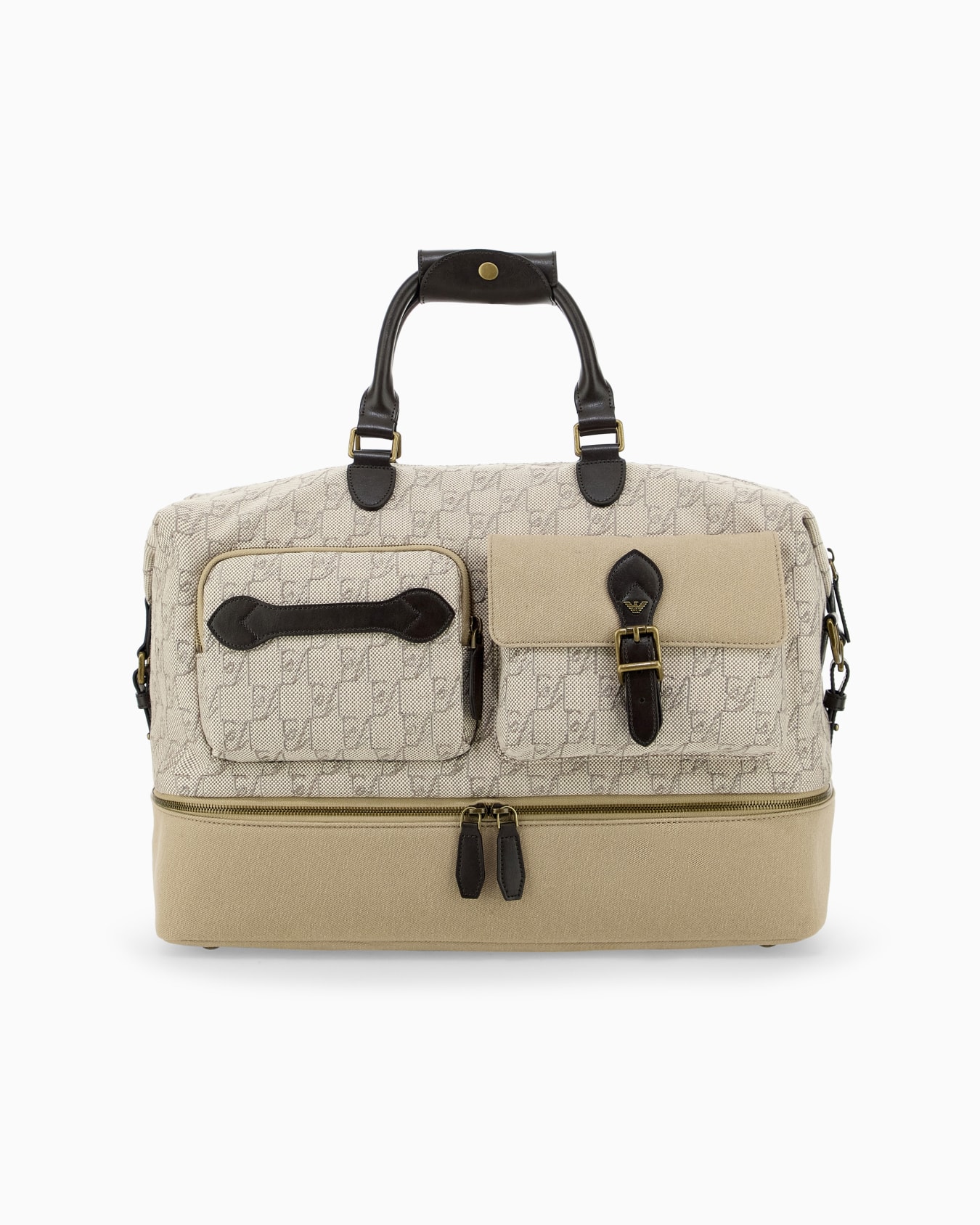 Holdall with monogram front pockets and bottom compartment Slide 0