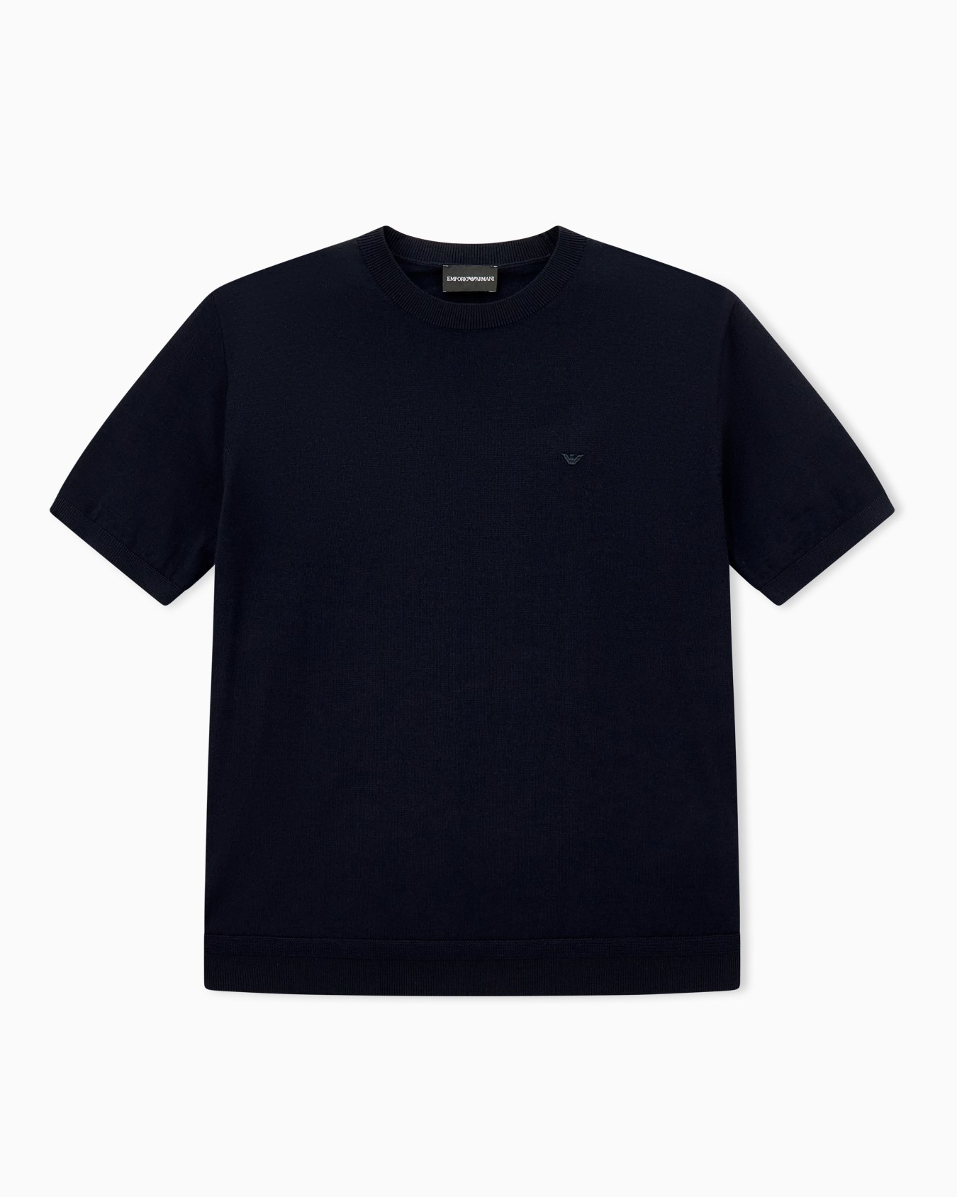 Pullover from the Essential line with short sleeves and crew neck in virgin wool Slide 0