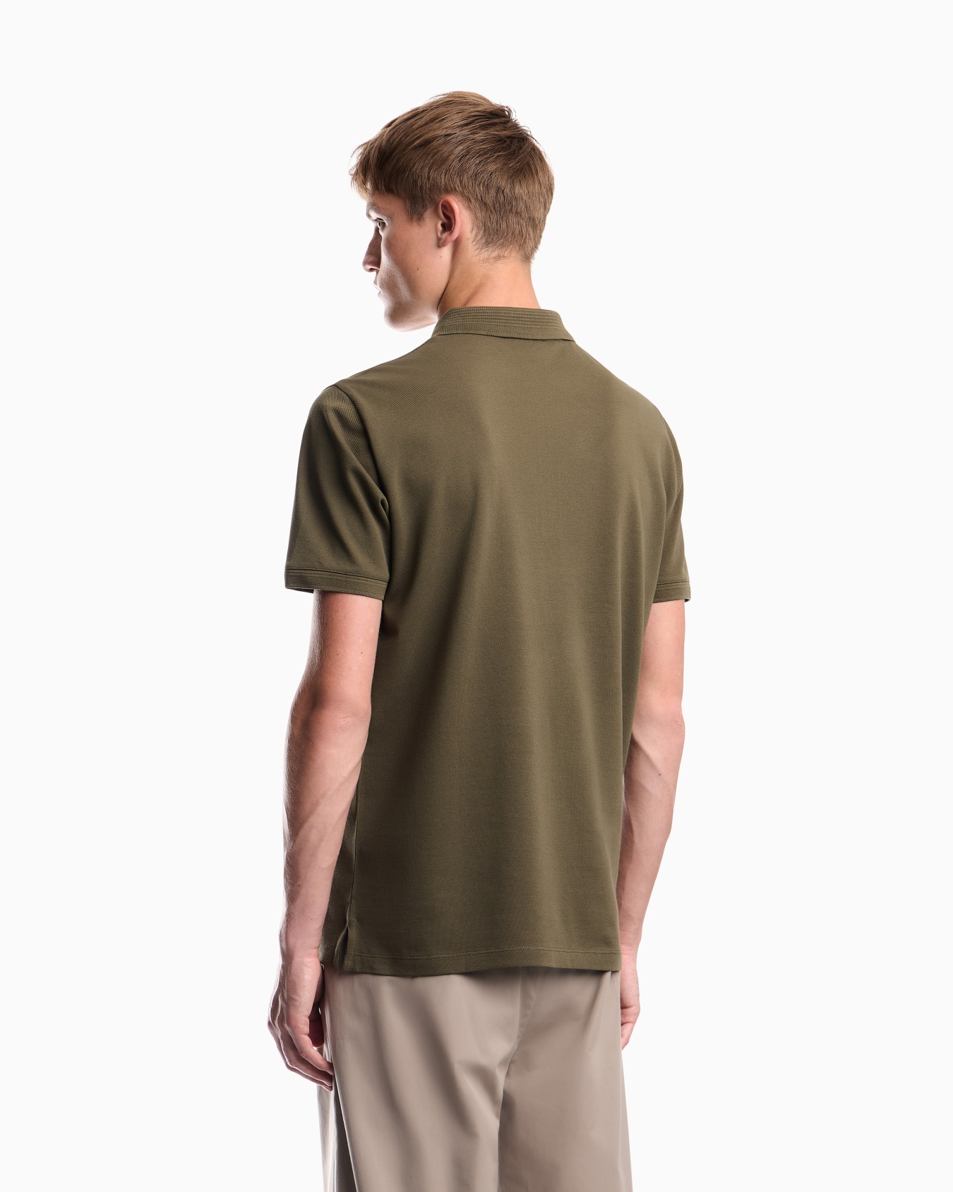 Polo shirt in piqué with partial zip Slide 5