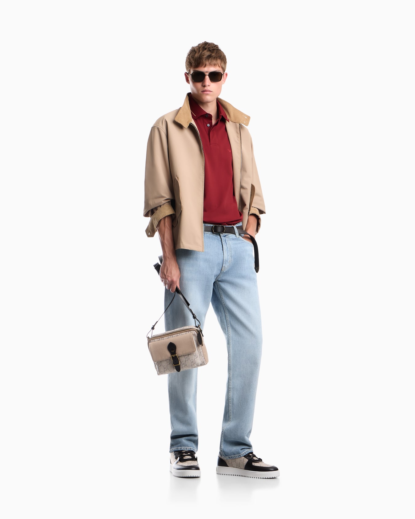 Polo shirt with regular fit in cotton pique Slide 1