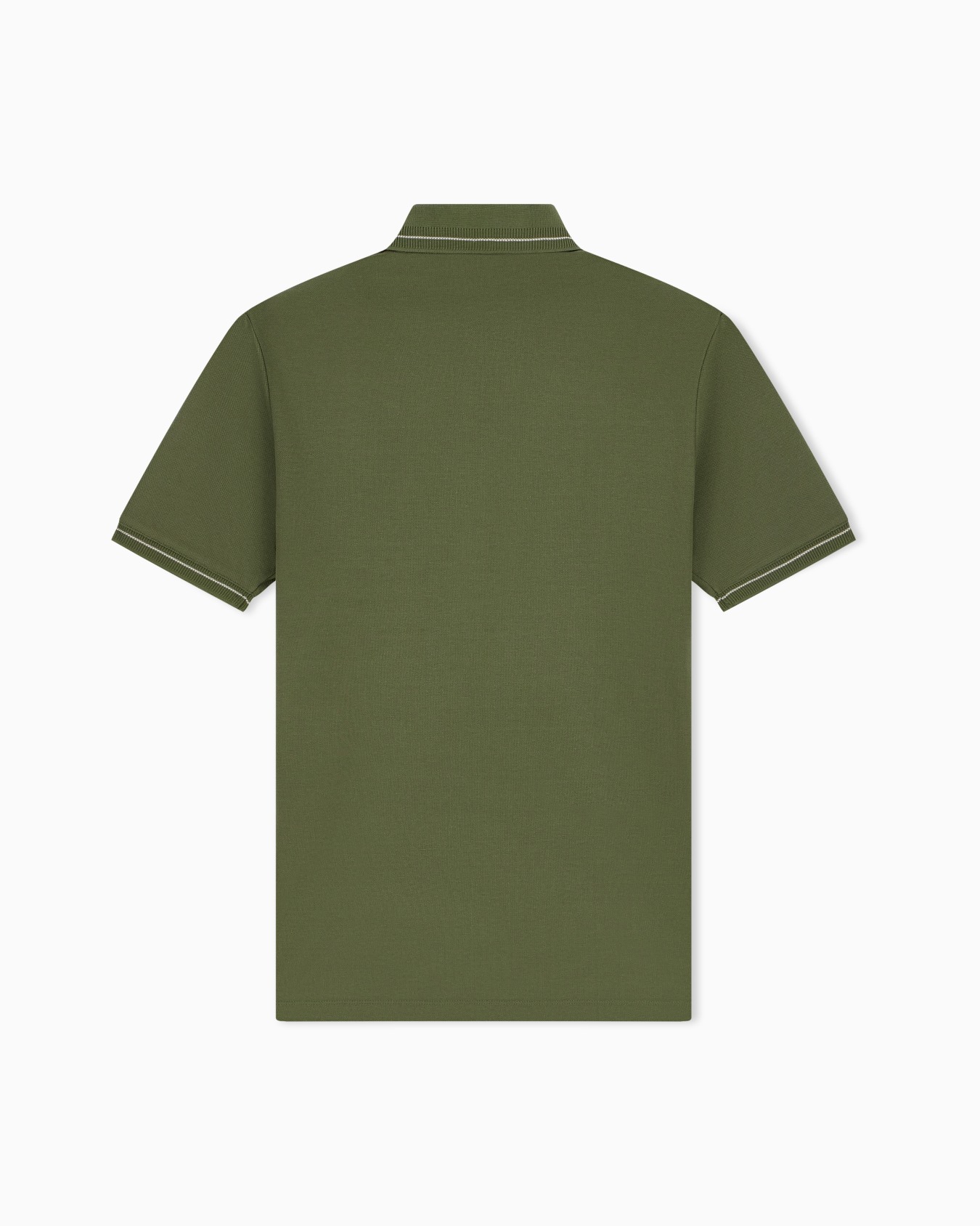 Piqué polo shirt with stripe detail on the collar Slide 2