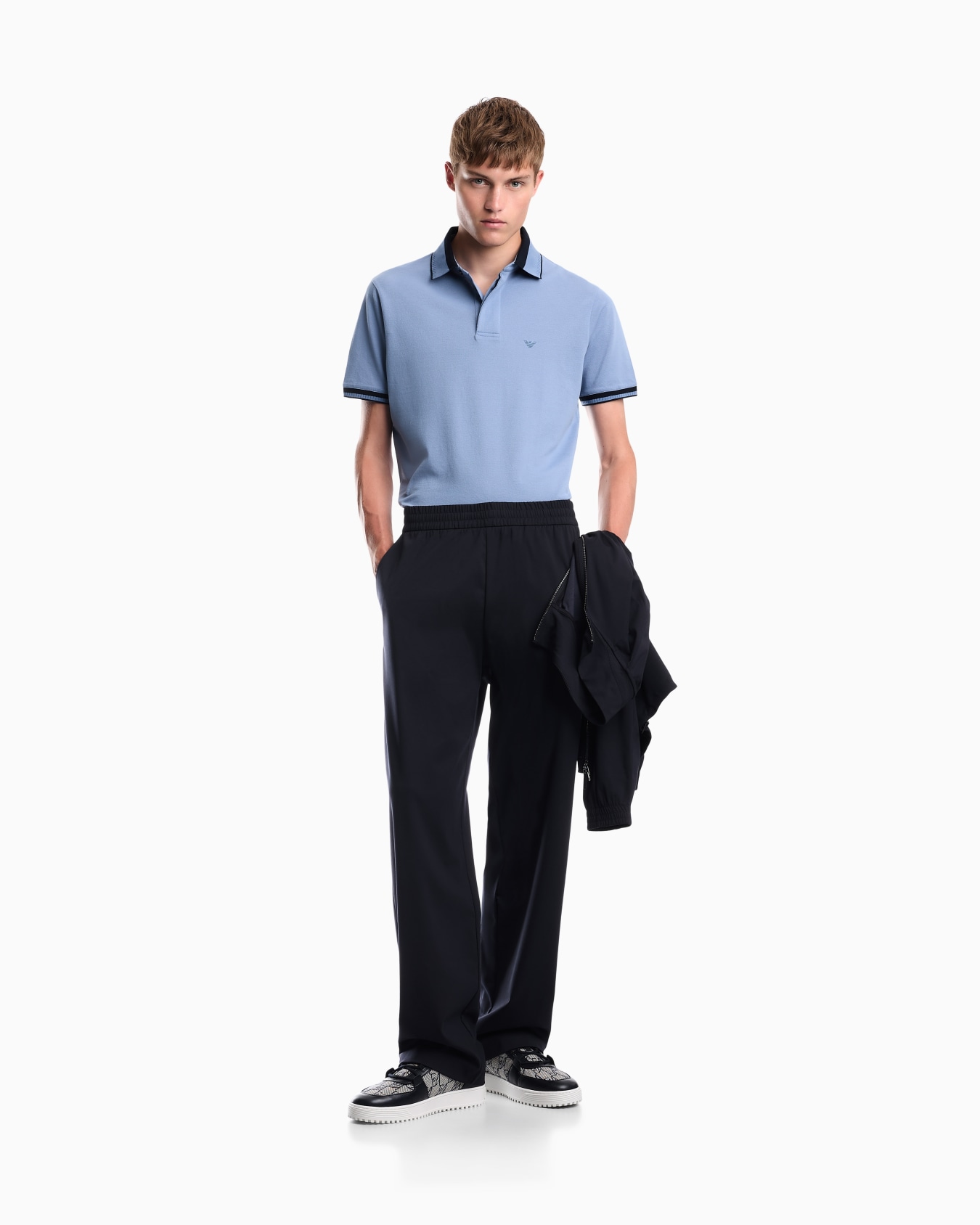 Polo shirt with regular fit in cotton pique Slide 1