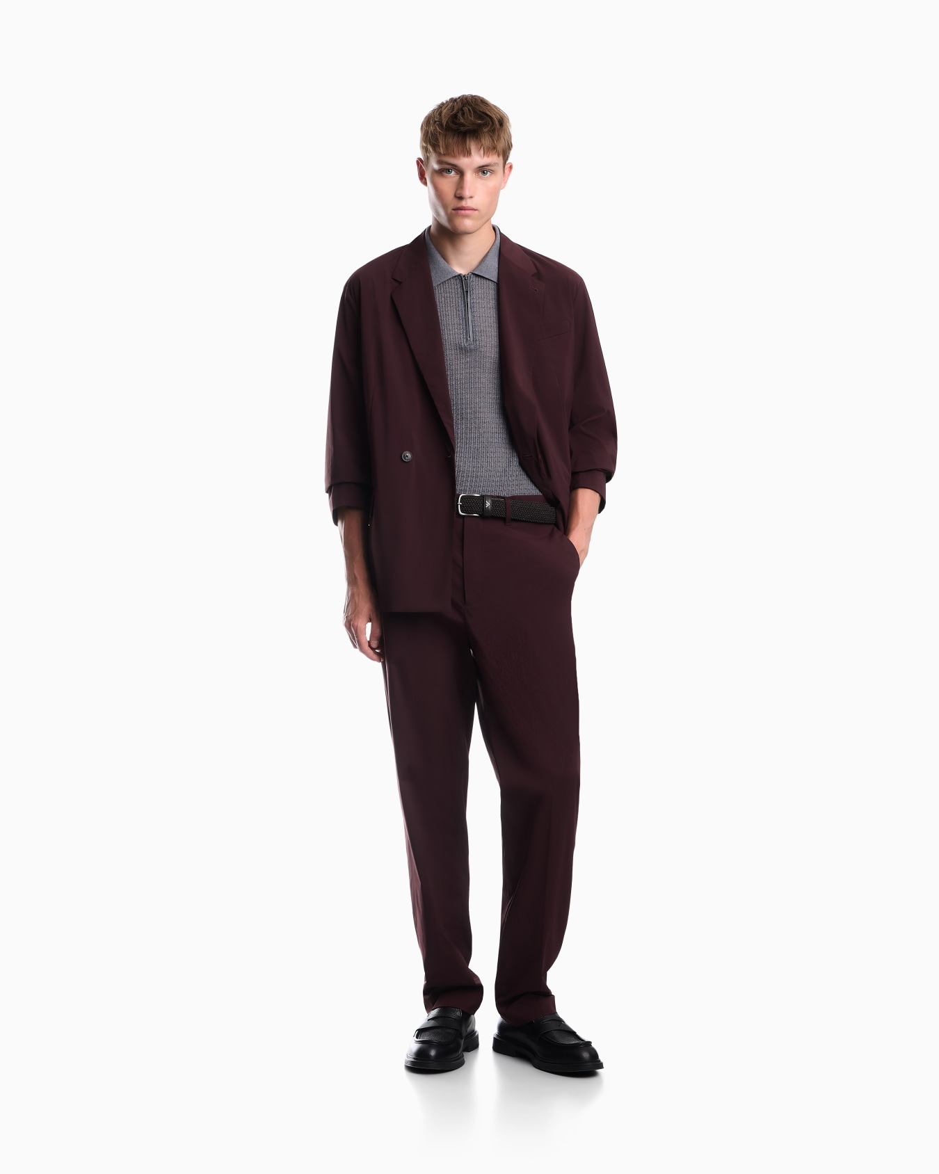 Regular fit blazer in stretch fabric Slide 1