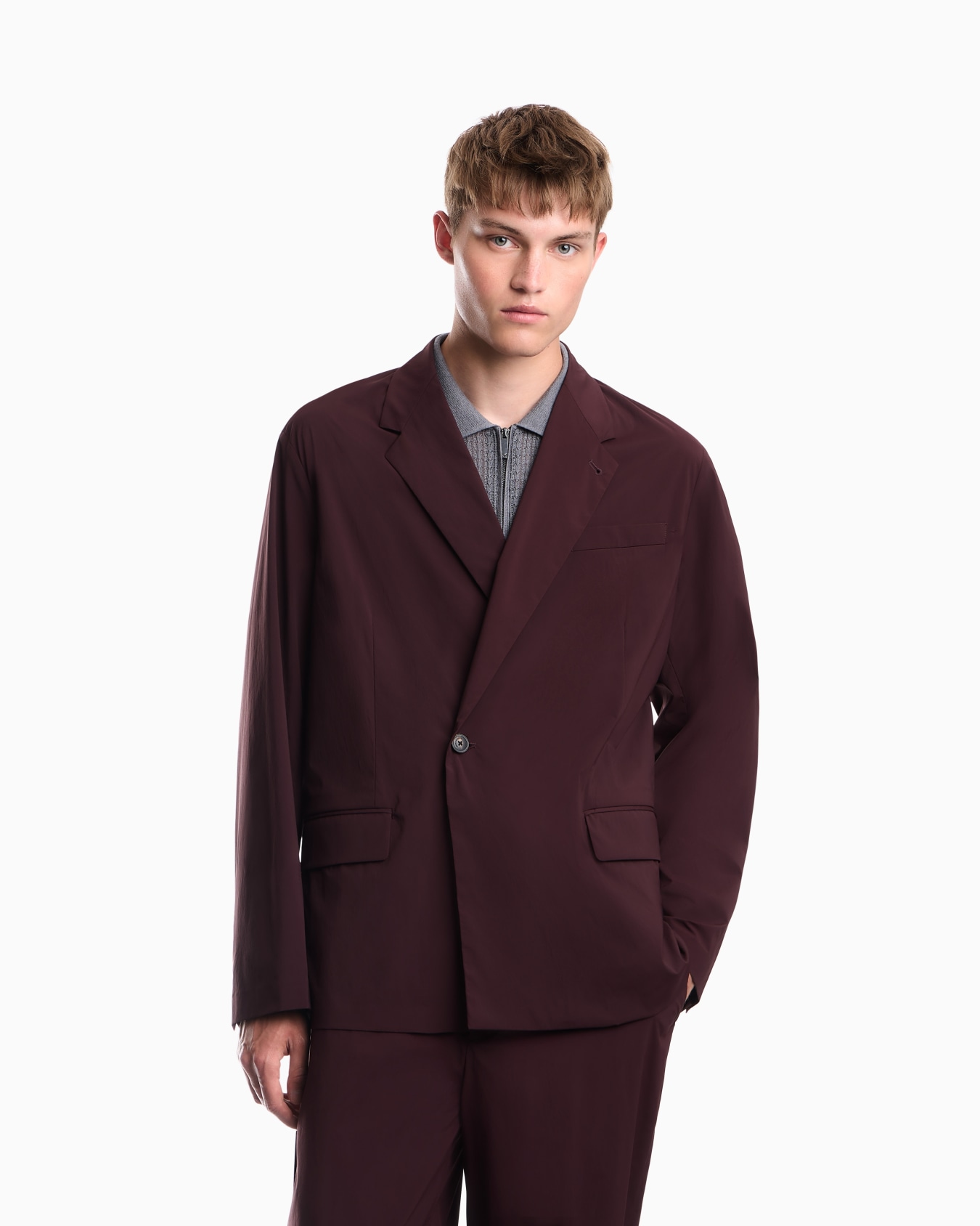Regular fit blazer in stretch fabric Slide 3