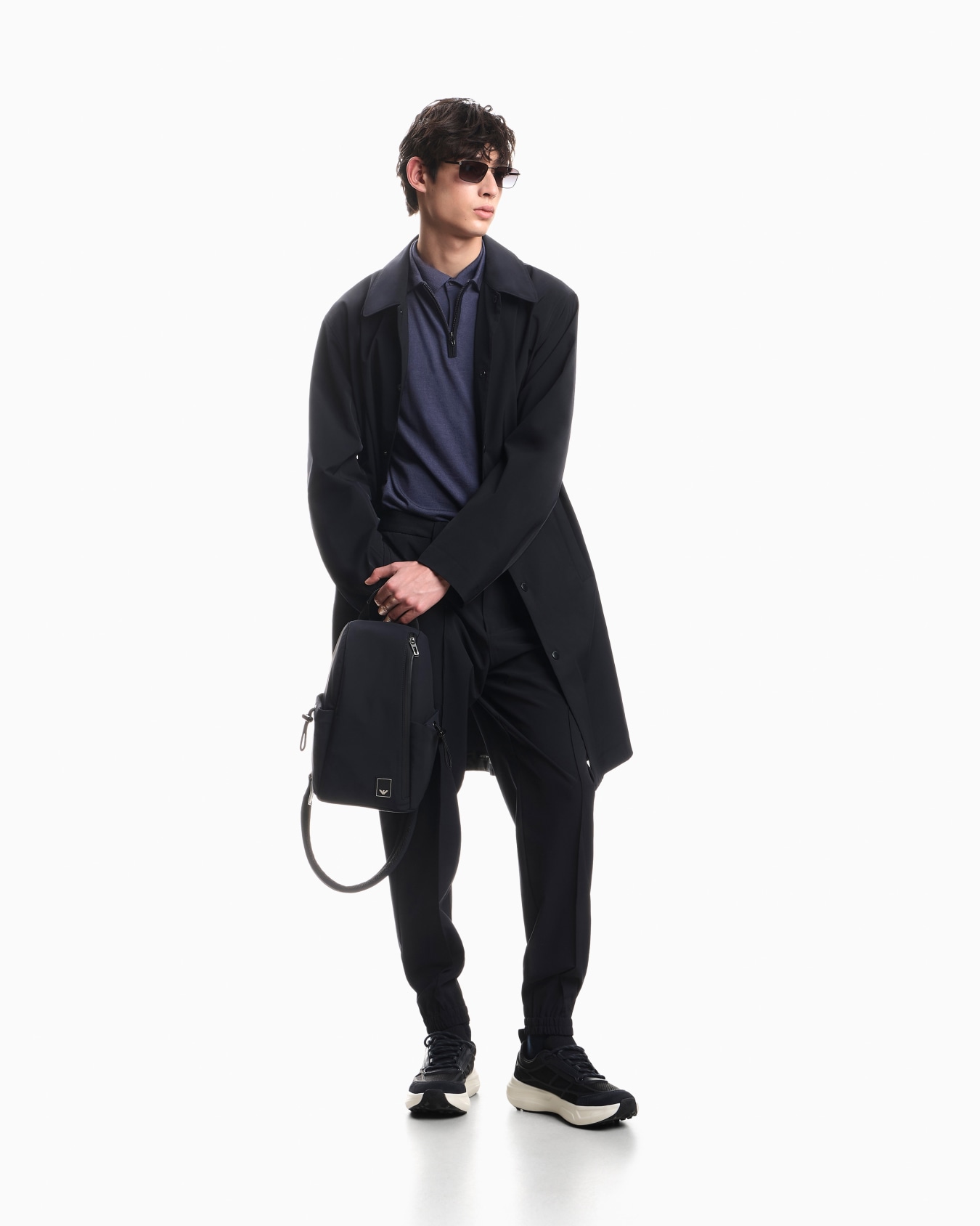 Trench coat in matte nylon Travel Essential Slide 1