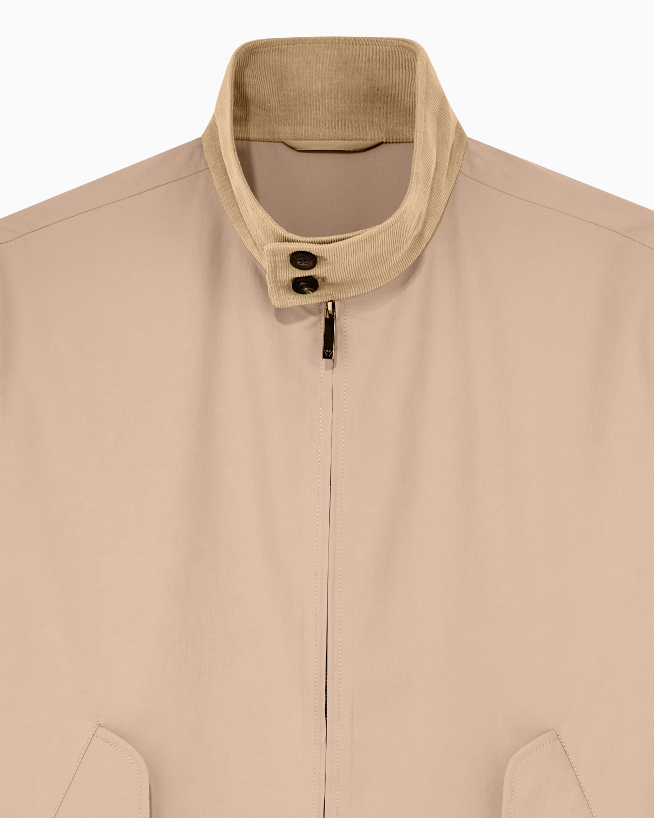 Regular fit blouson jacket in plain fabric with cotton Slide 3