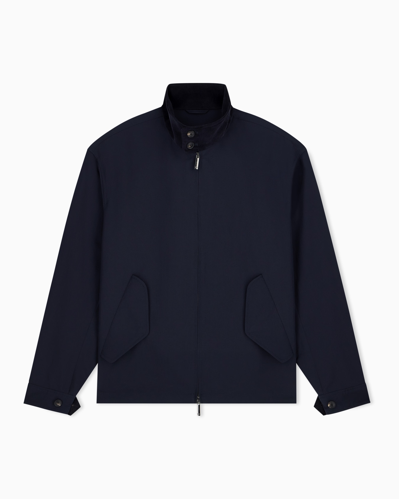 Regular fit blouson jacket in plain fabric with cotton Slide 0