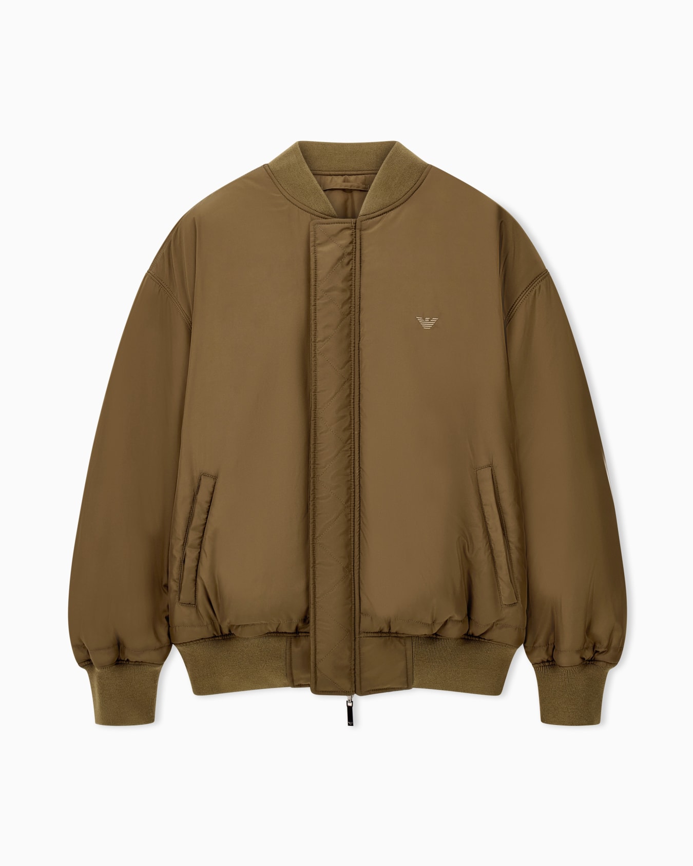 Blouson jacket with ribbed trims and zippered sleeve pocket Slide 3