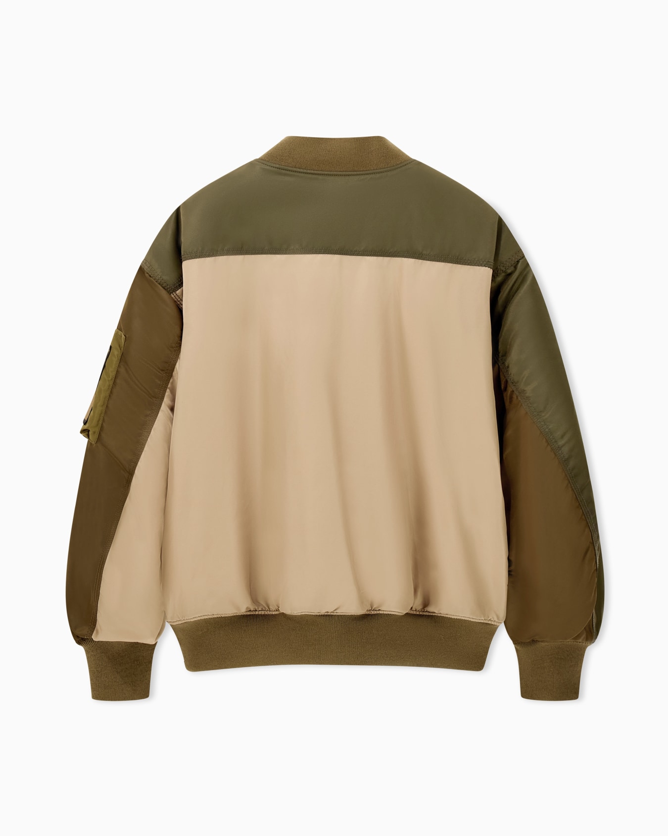 Blouson jacket with ribbed trims and zippered sleeve pocket Slide 2