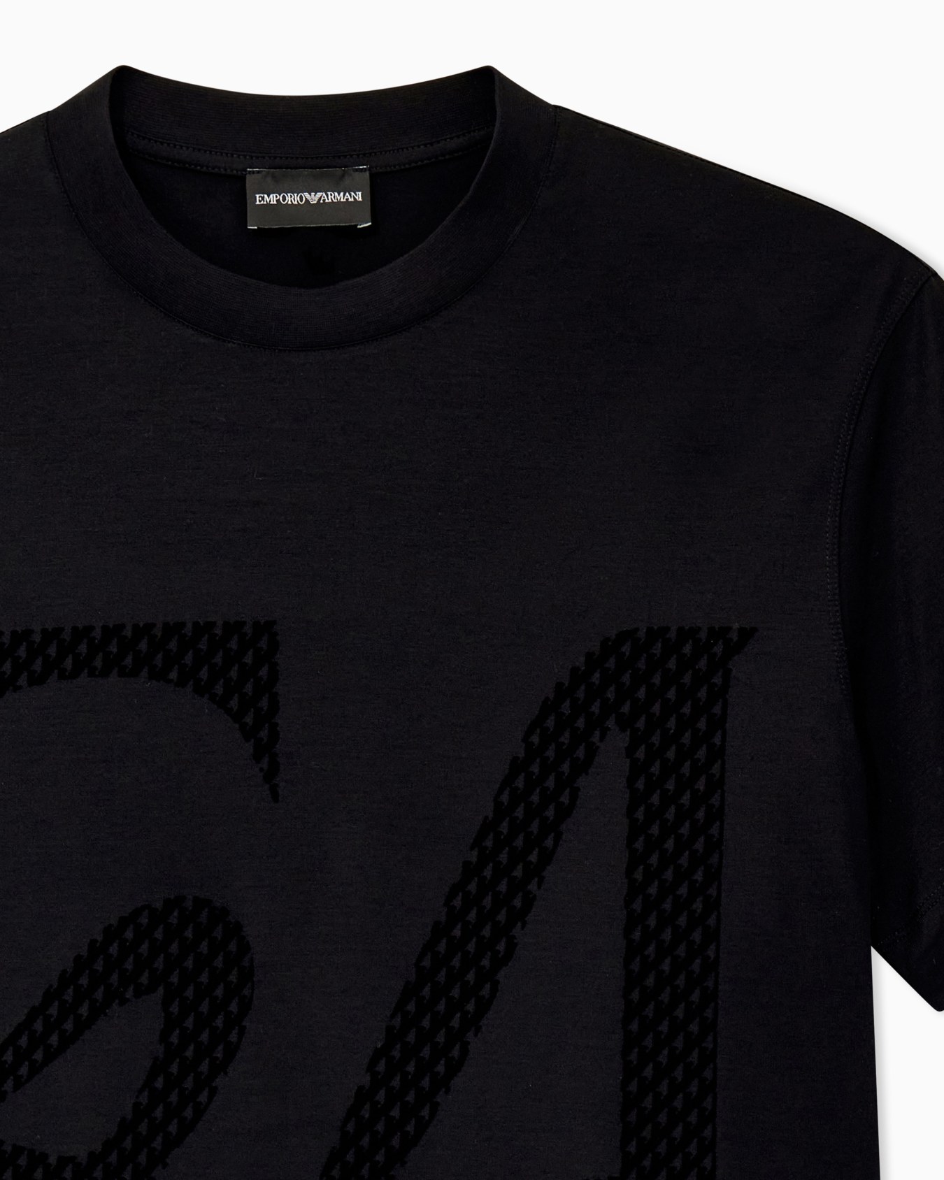 T-shirt in mixed lyocell jersey with maxi flock logo Slide 3