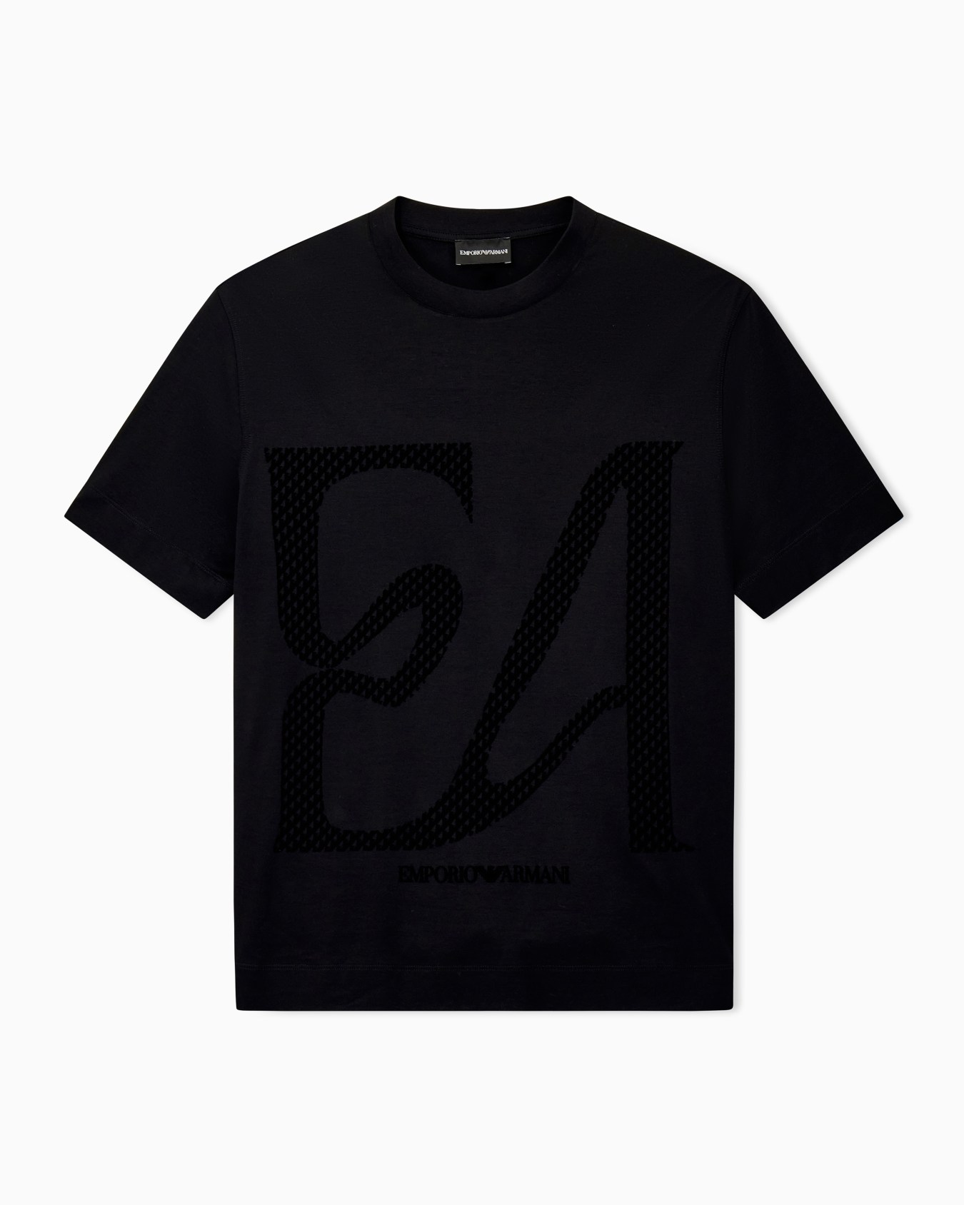 T-shirt in mixed lyocell jersey with maxi flock logo Slide 0