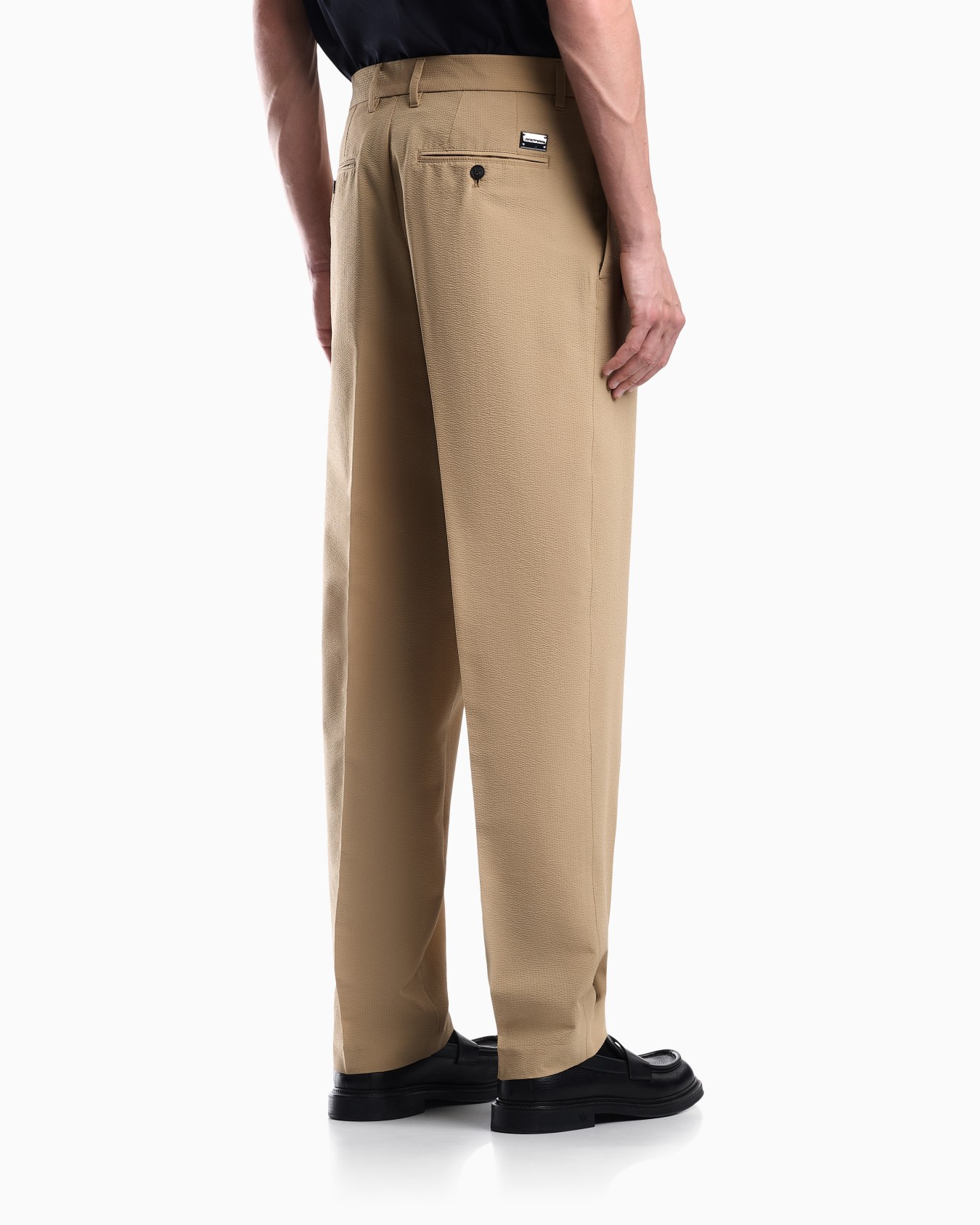 Seersucker trousers with down and feather padding Slide 5