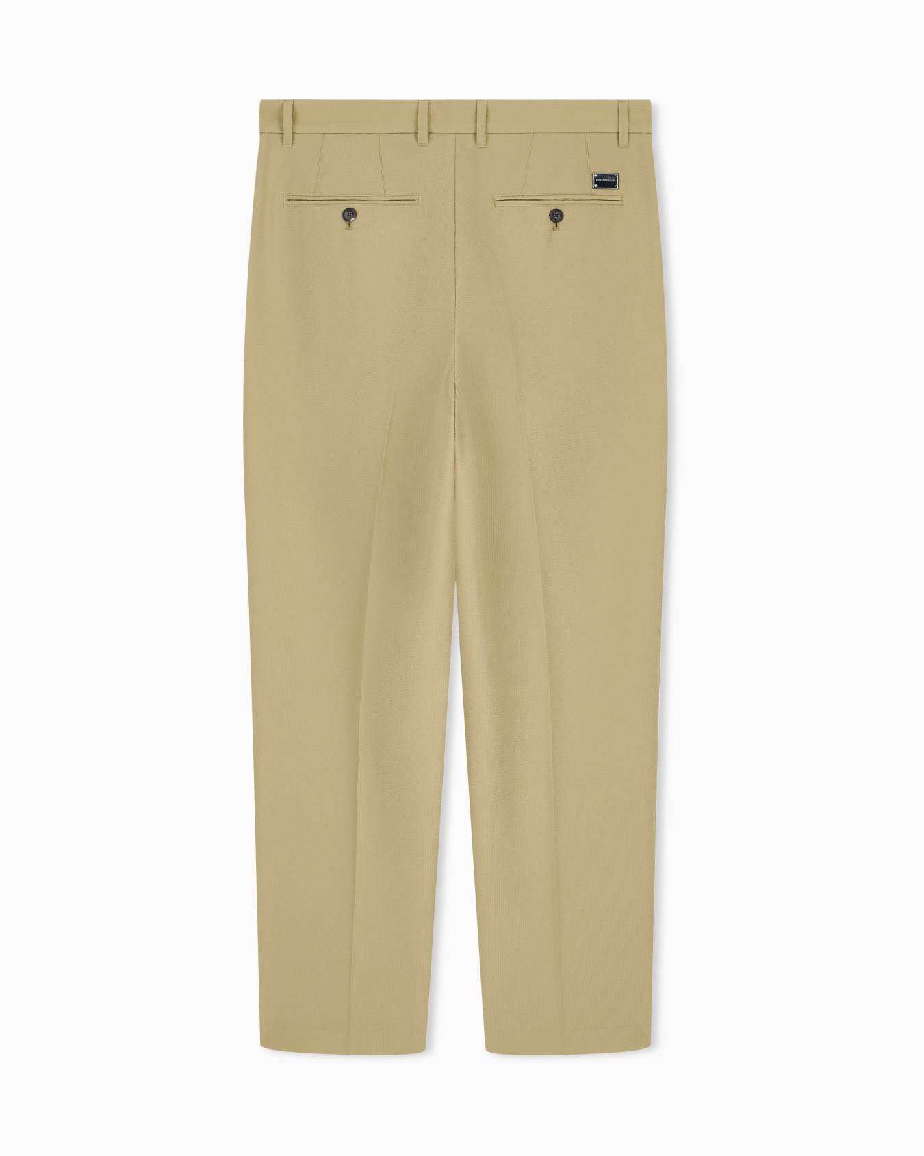 Seersucker trousers with down and feather padding Slide 2