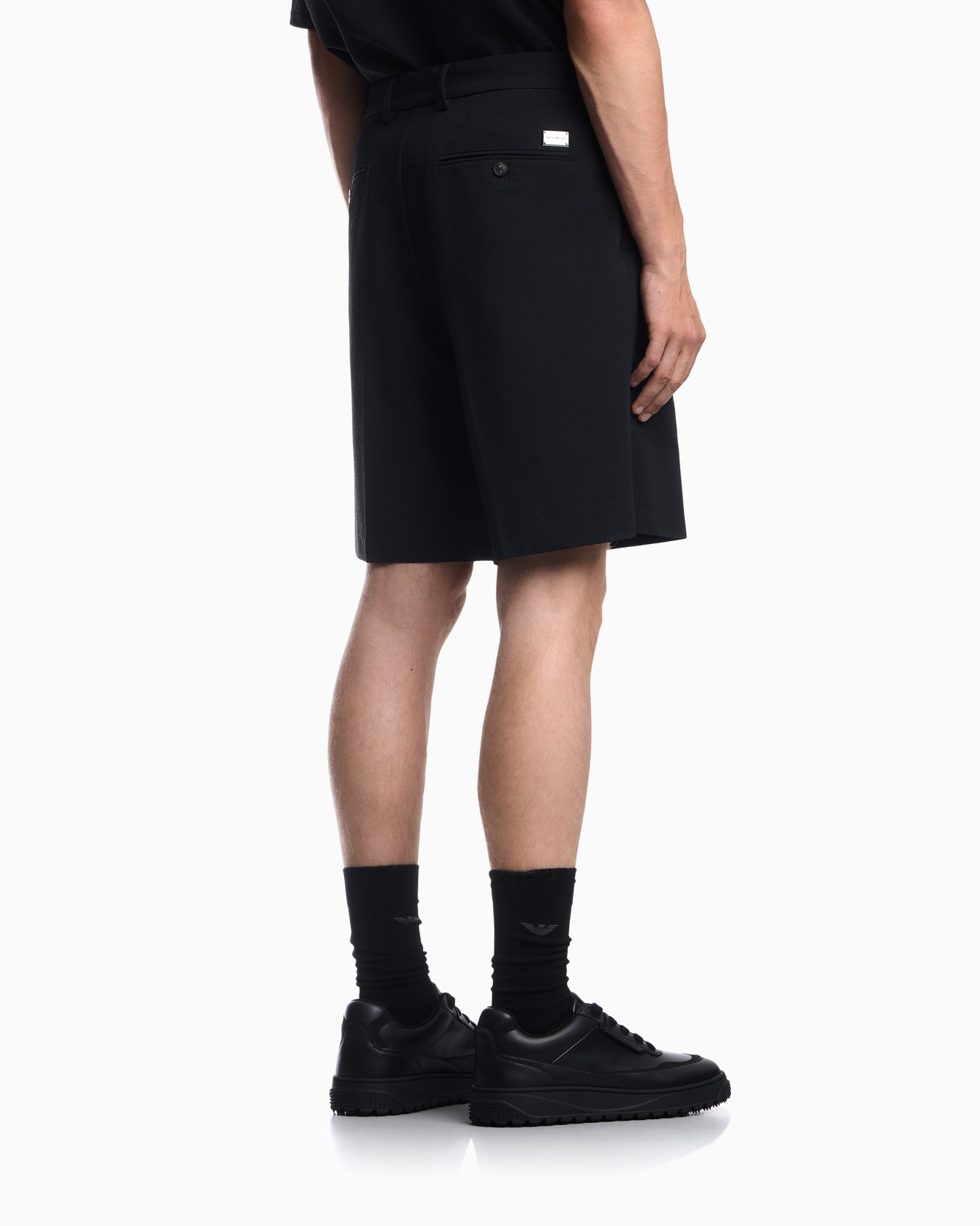 Bermuda shorts in seersucker with down and feather padding Slide 5