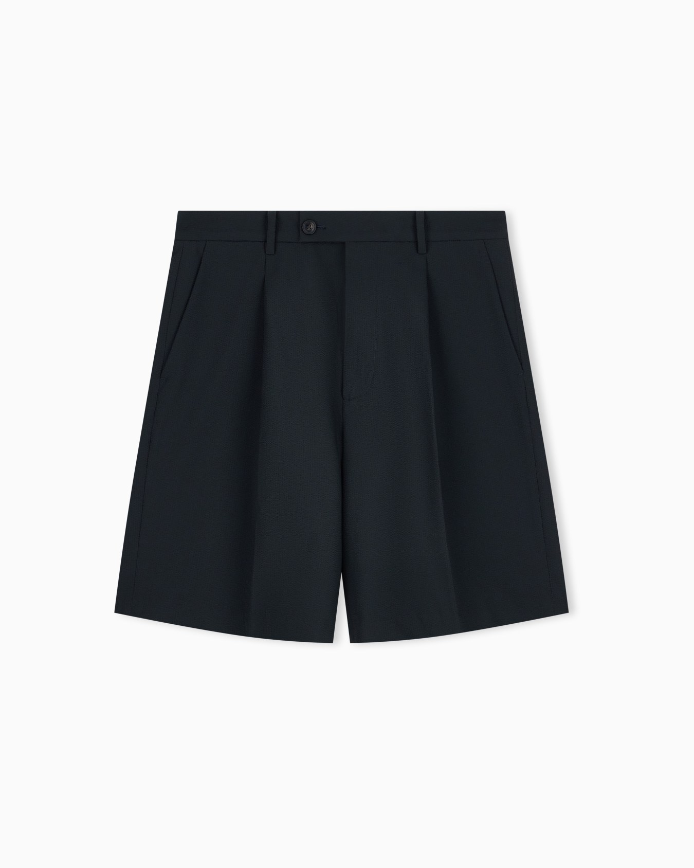 Bermuda shorts in seersucker with down and feather padding Slide 0