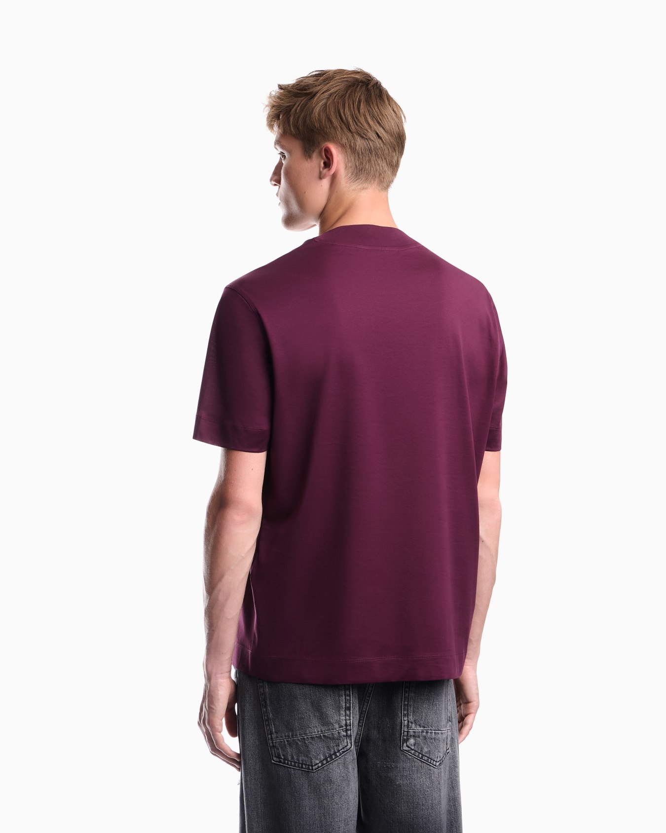 Jersey T-shirt with micro eagle embroidery Slide 5