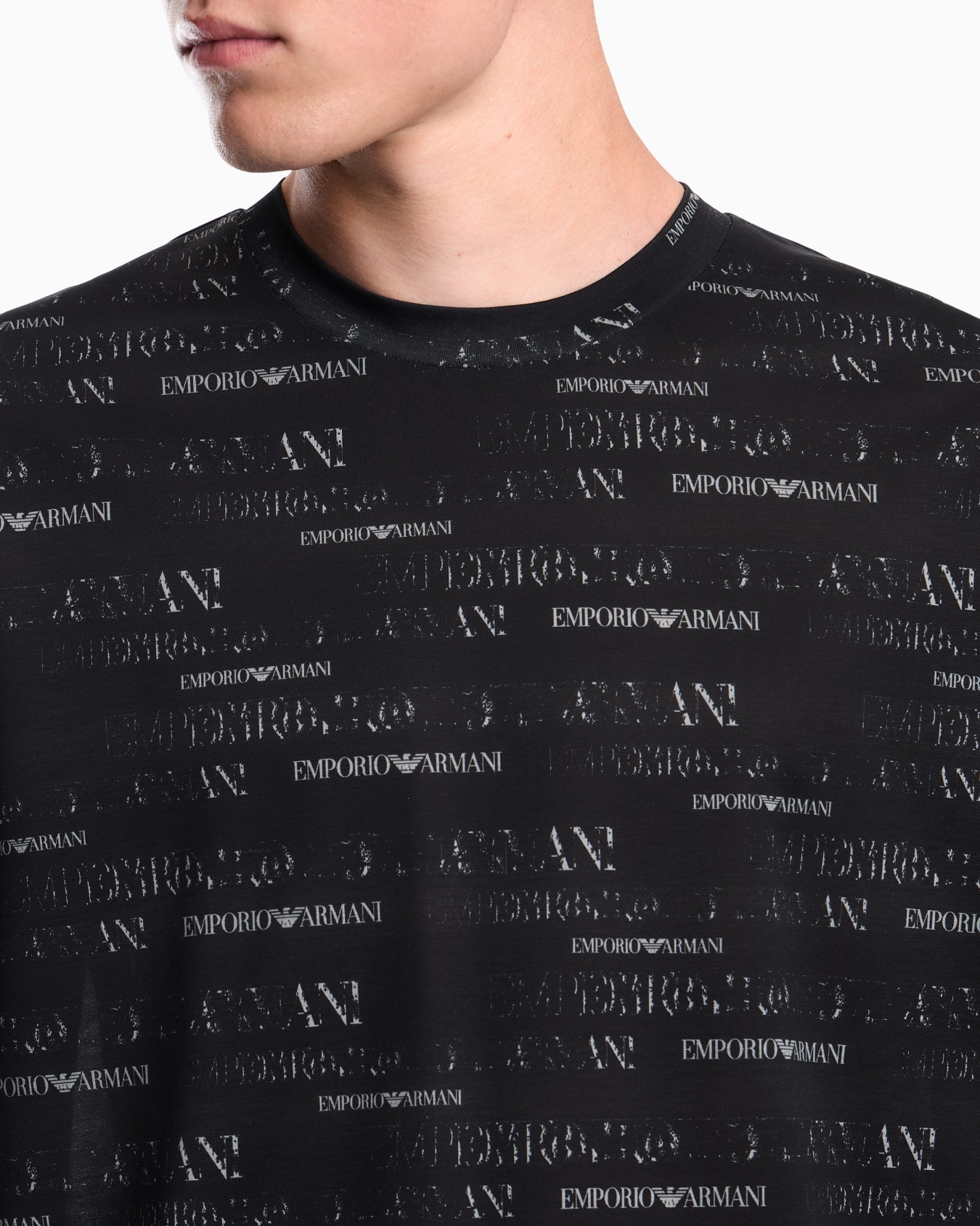 Jersey T-shirt in lyocell blend with all-over logo print Slide 6