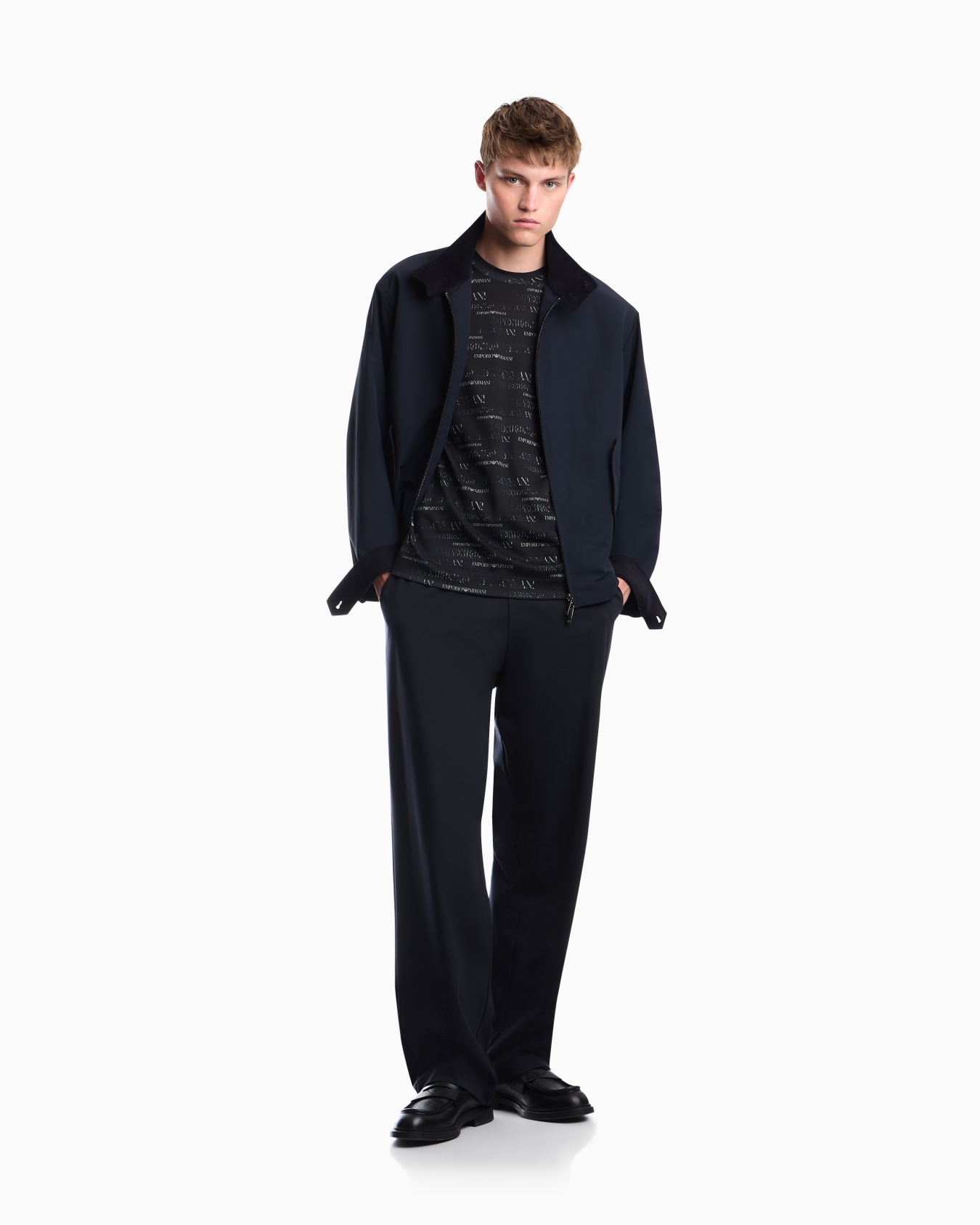 Jersey T-shirt in lyocell blend with all-over logo print Slide 1