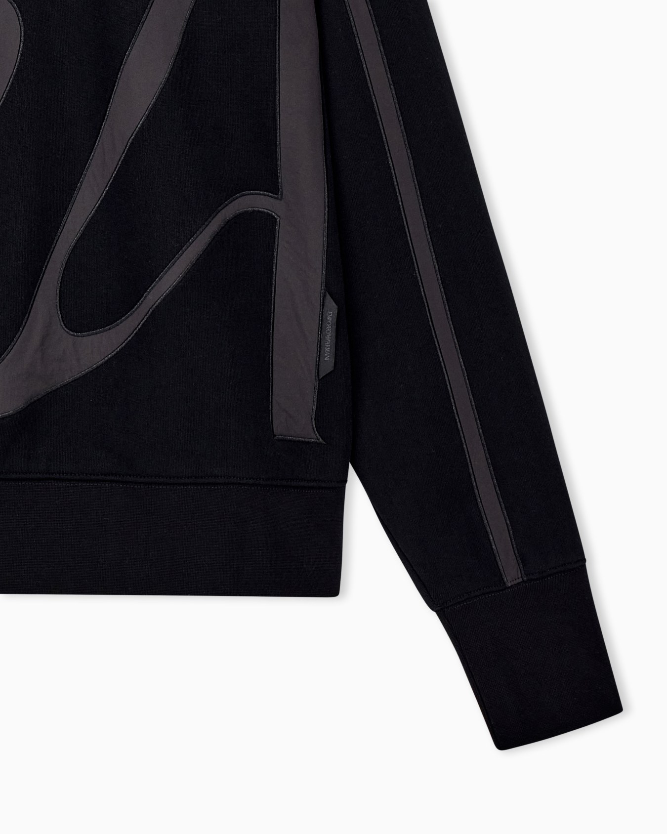 French terry jersey hoodie with oversized ea embroidery Slide 3