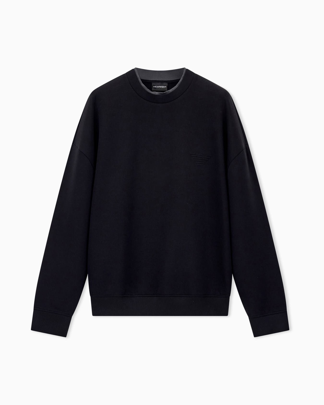 Double jersey sweatshirt with eagle embroidery Slide 0