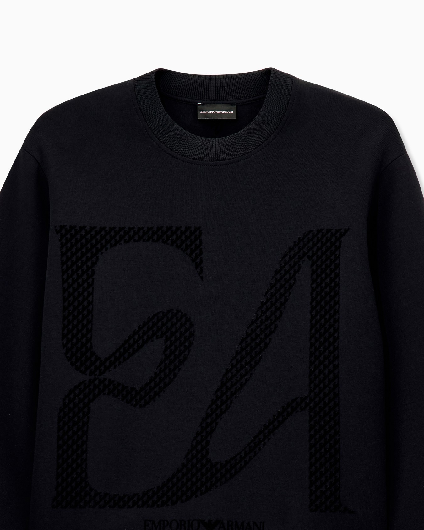 Double jersey sweatshirt with large flocked logo Slide 2