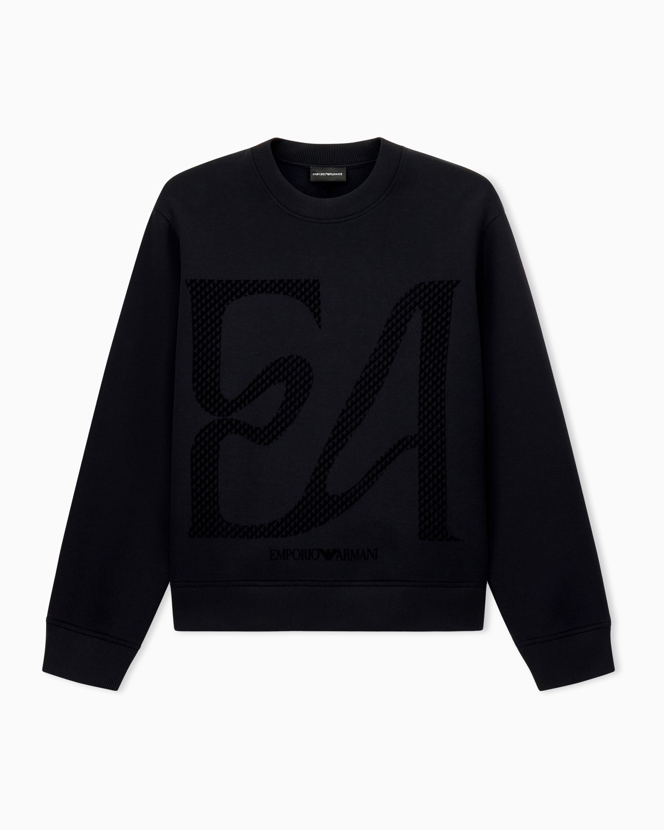 Double jersey sweatshirt with large flocked logo Slide 0