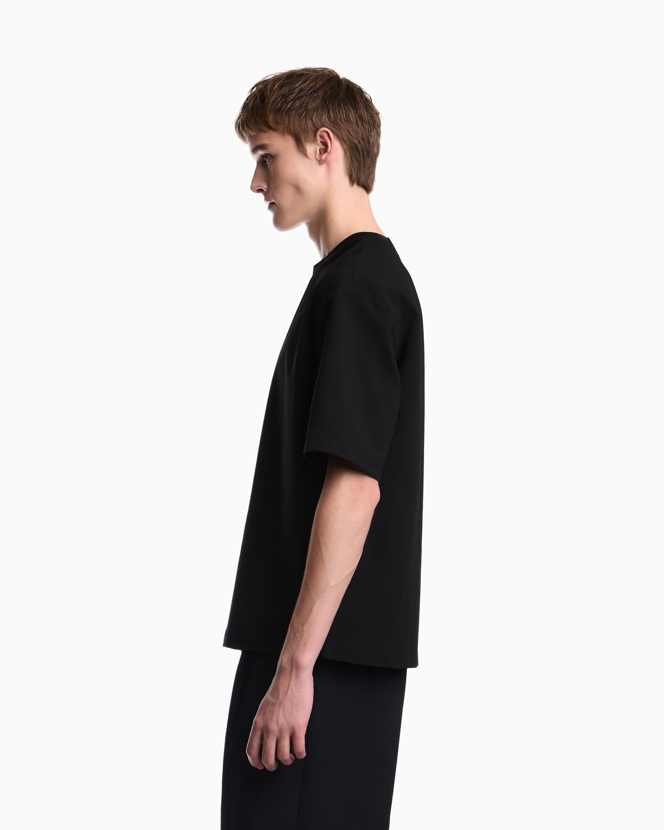 オーバーサイズ ダウン入り シアサッカー Tシャツ スライドする 7